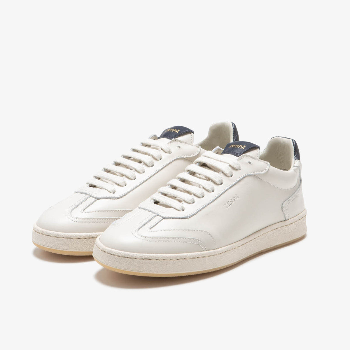 Sneaker rétro en cuir beige et bleu du 35 au 41 | ZESPÀ