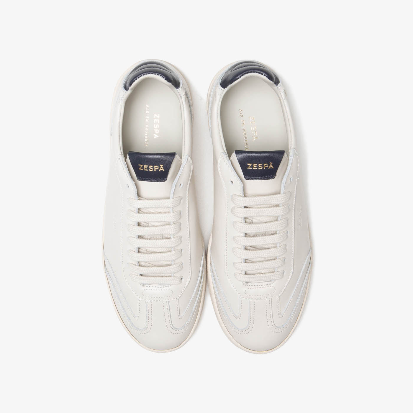 Sneaker rétro en cuir beige et bleu du 35 au 41 | ZESPÀ