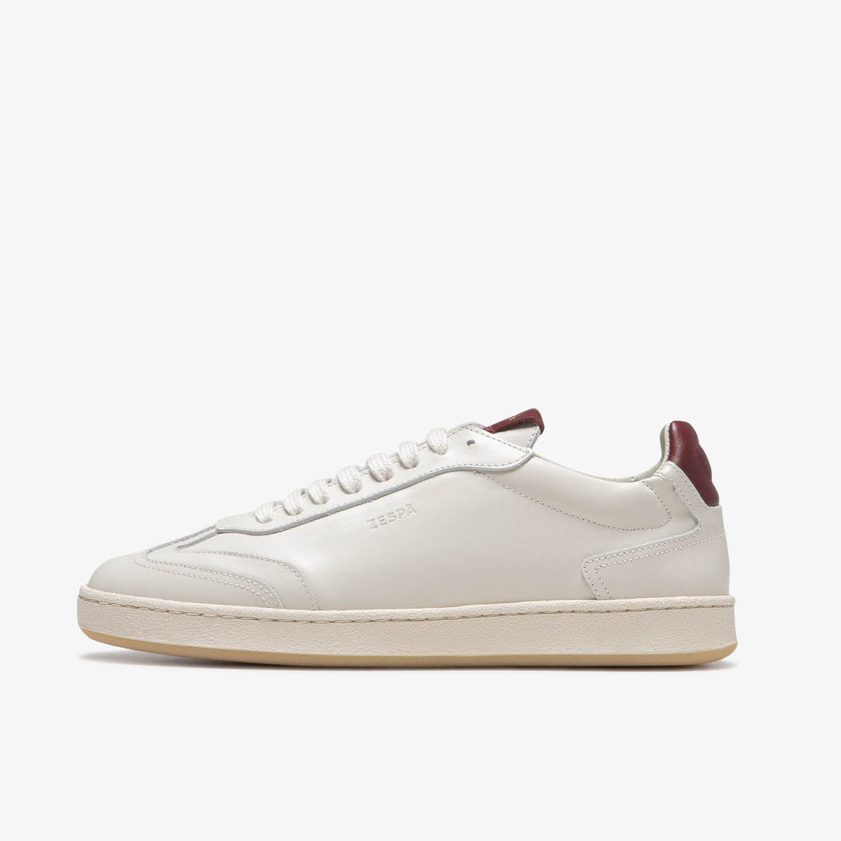 Sneaker rétro en cuir beige et rouge du 35 au 41 | ZESPÀ