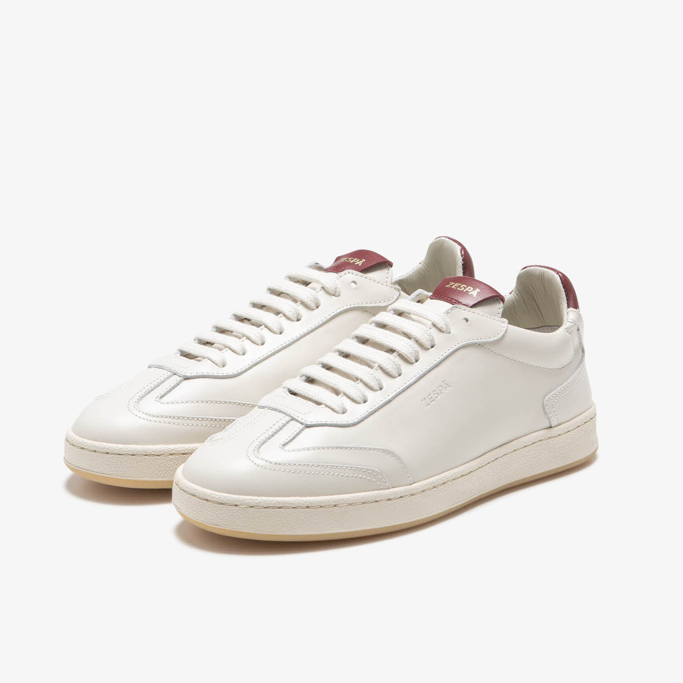Sneaker rétro en cuir beige et rouge du 35 au 41 | ZESPÀ