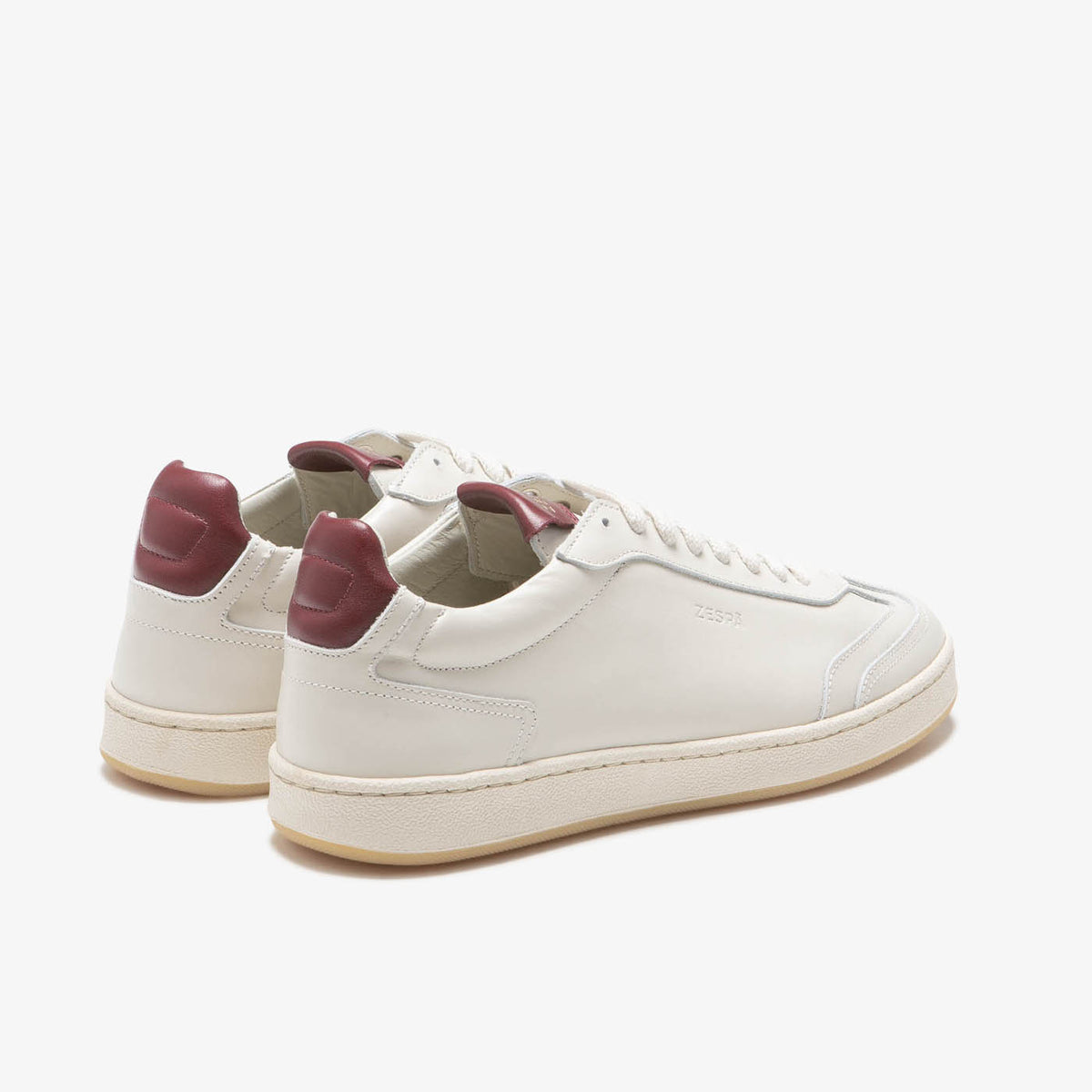 Sneaker rétro en cuir beige et rouge du 35 au 41 | ZESPÀ