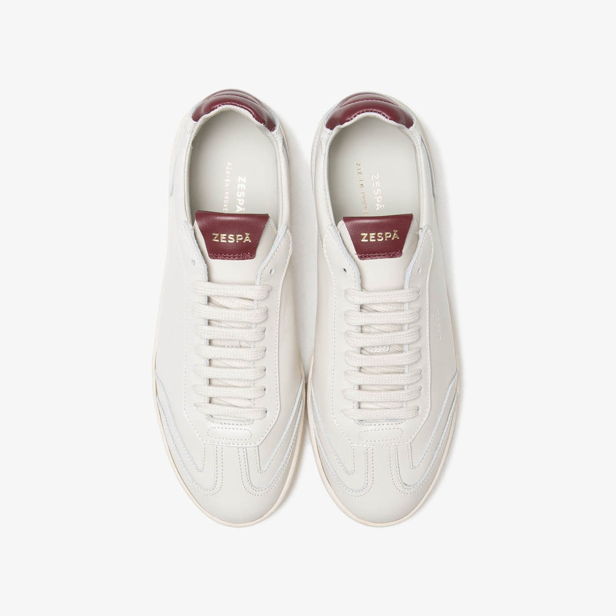 Sneaker rétro en cuir beige et rouge du 35 au 41 | ZESPÀ