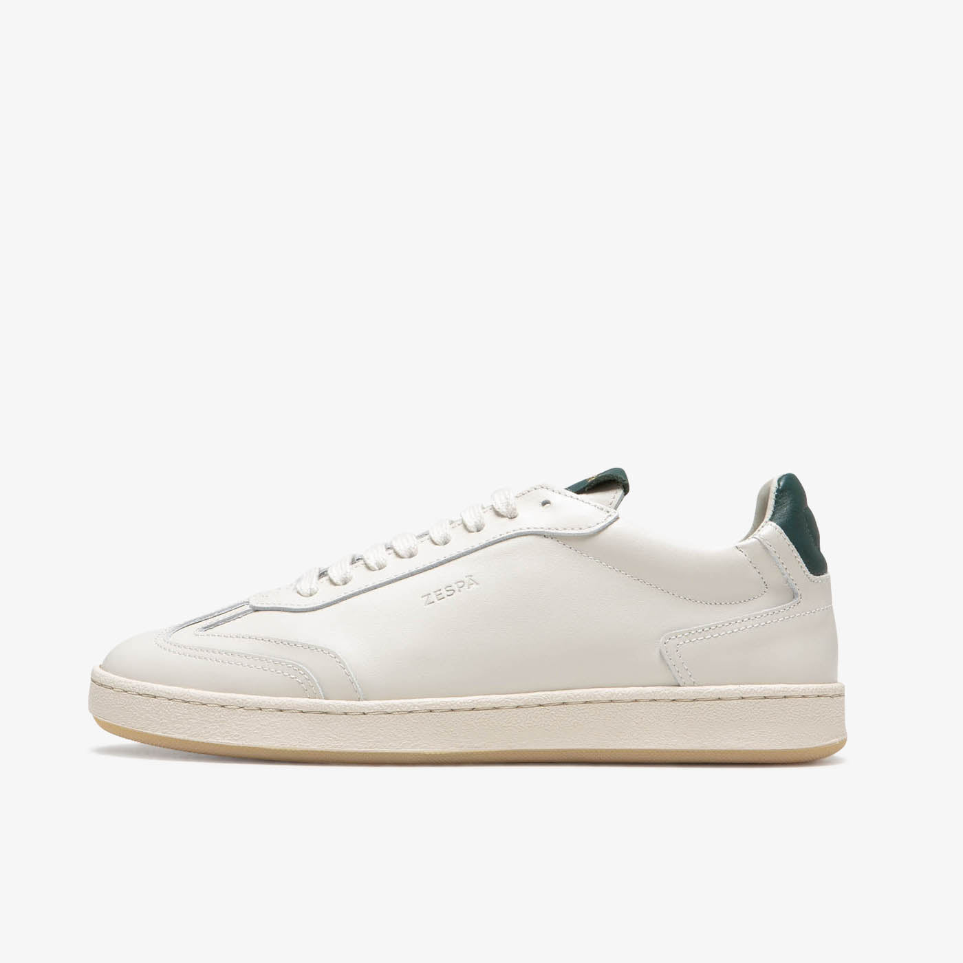 Sneaker rétro en cuir beige et vert du 35 au 41 | ZESPÀ