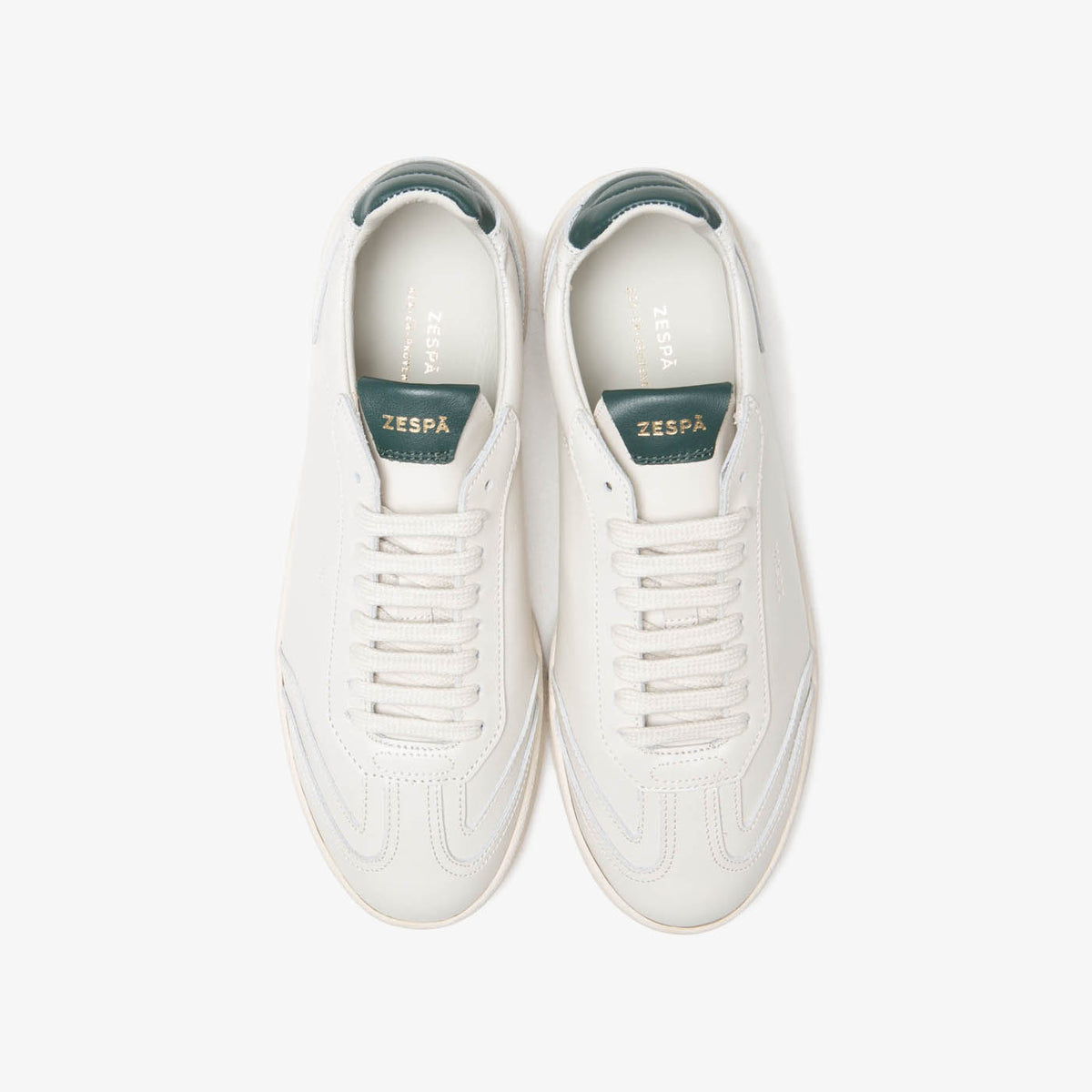 Sneaker rétro en cuir beige et vert du 35 au 41 | ZESPÀ
