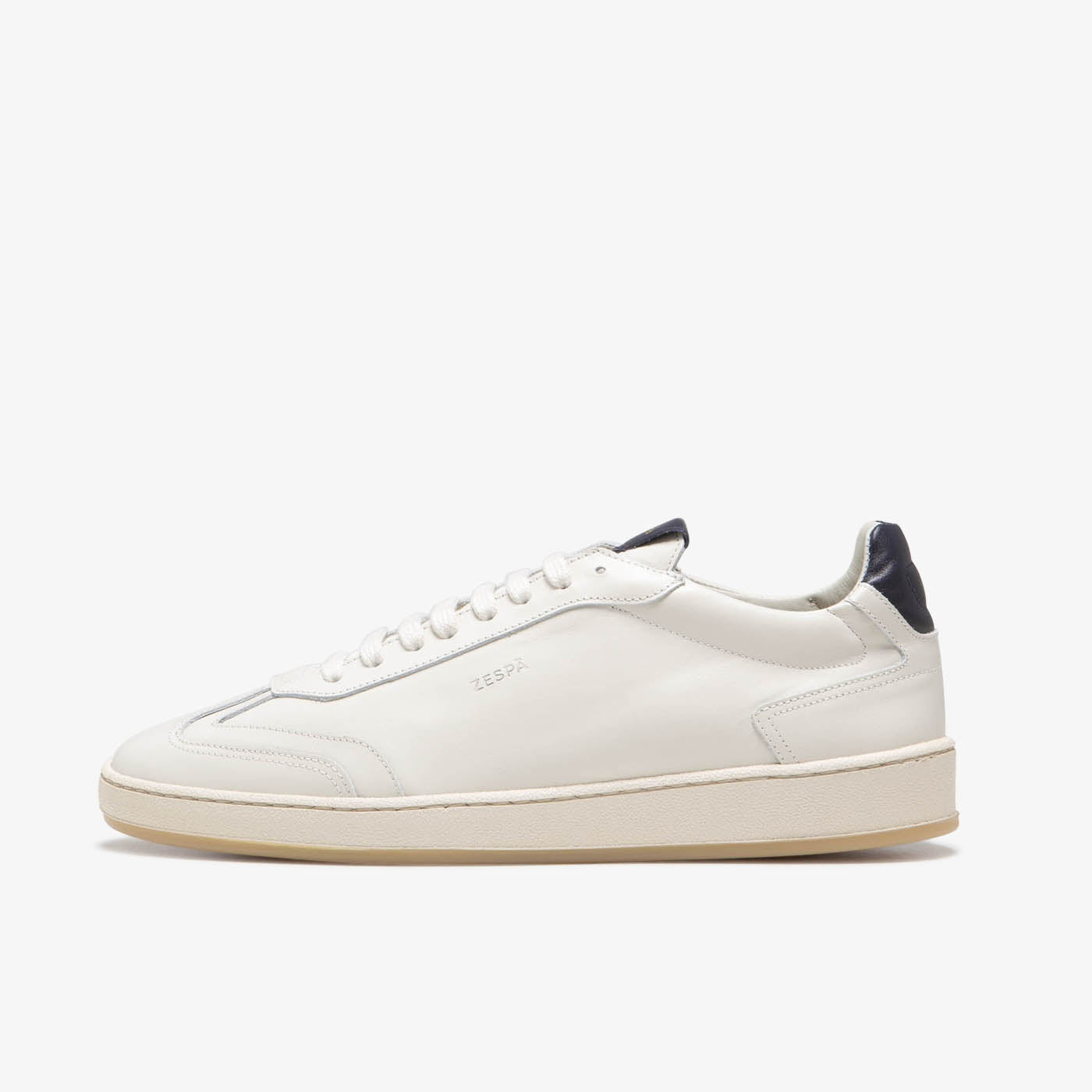 Sneaker rétro en cuir beige et bleu du 39 au 46 | ZESPÀ
