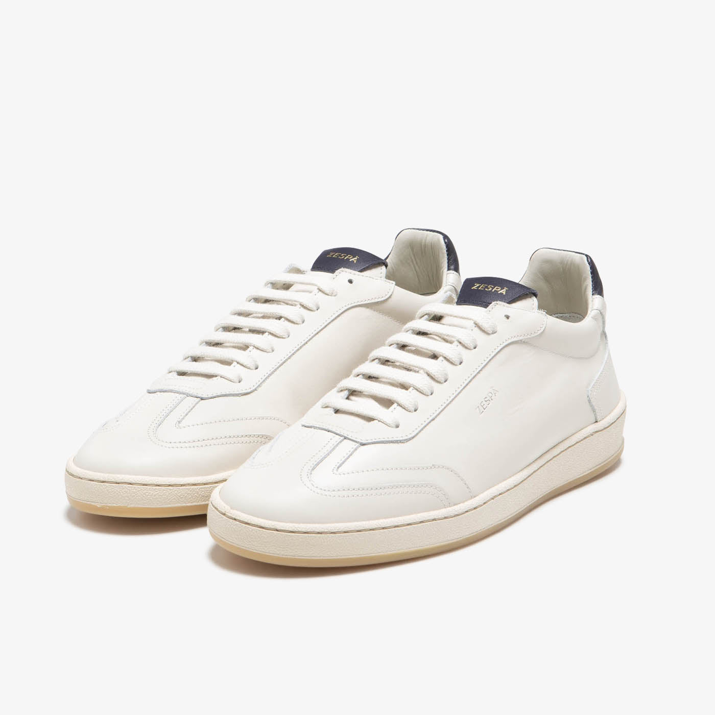 Sneaker rétro en cuir beige et bleu du 39 au 46 | ZESPÀ