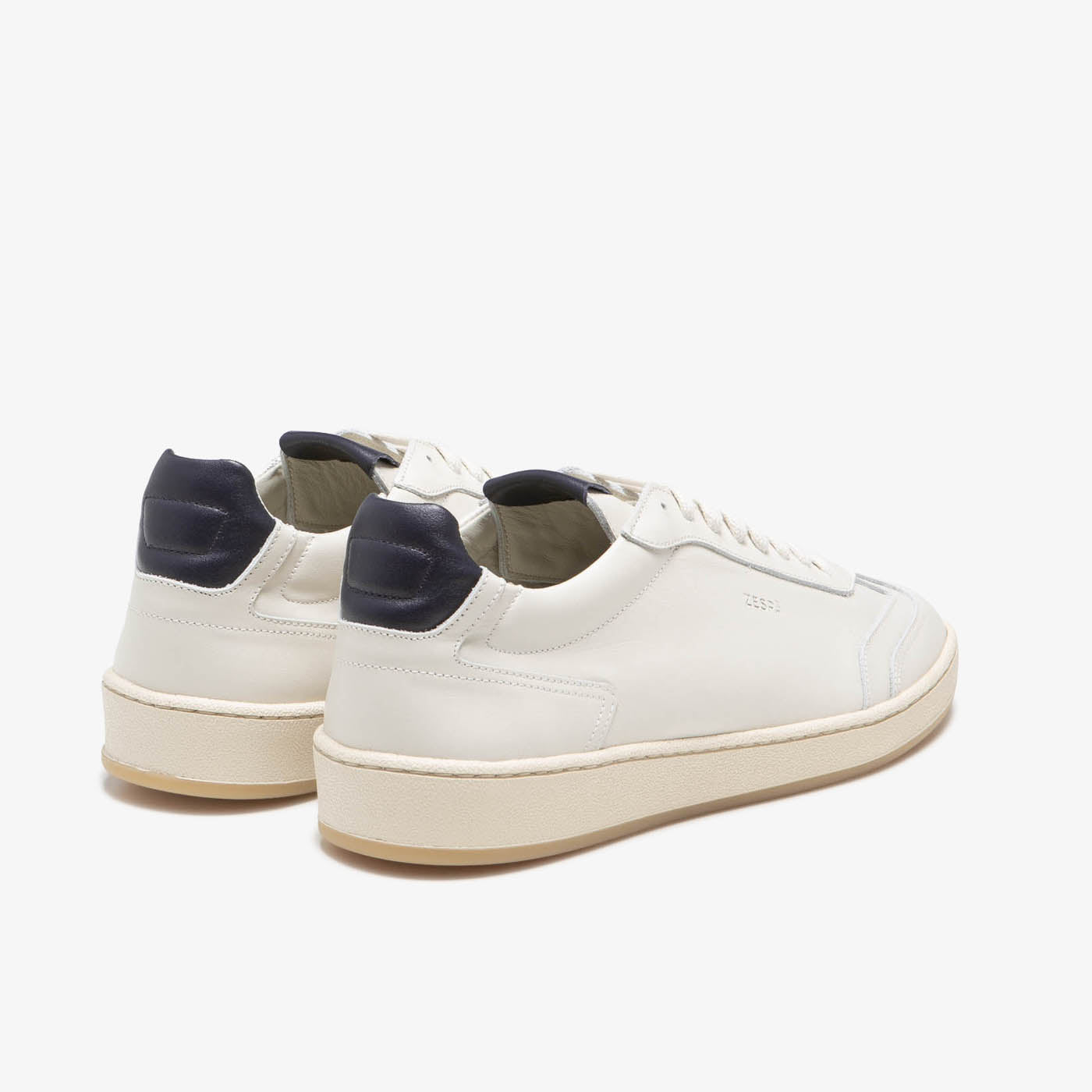 Sneaker rétro en cuir beige et bleu du 39 au 46 | ZESPÀ