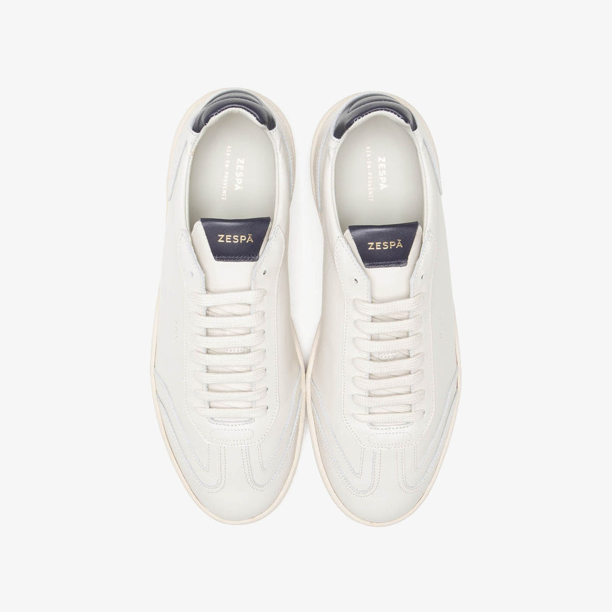 Sneaker rétro en cuir beige et bleu du 39 au 46 | ZESPÀ