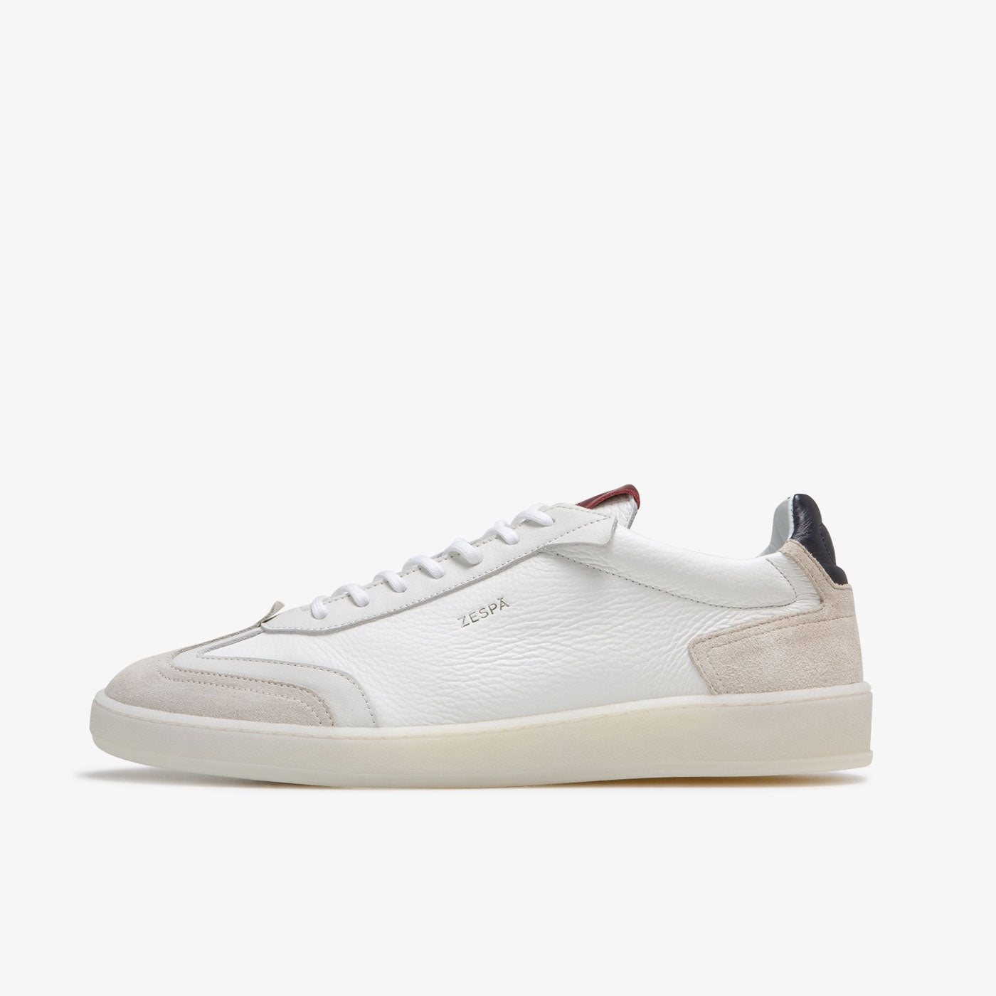 Sneaker en cuir grainé blanc france homme du 39 au 46 | ZESPÀ