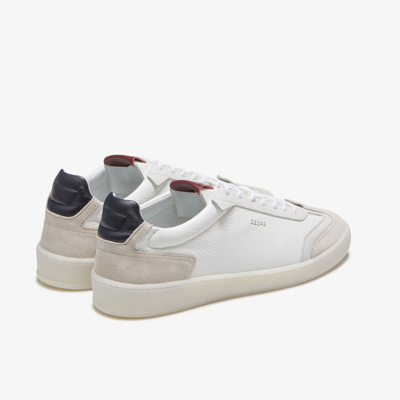 Baskets vintage cuir grainé  blanc et france | ZESPÀ