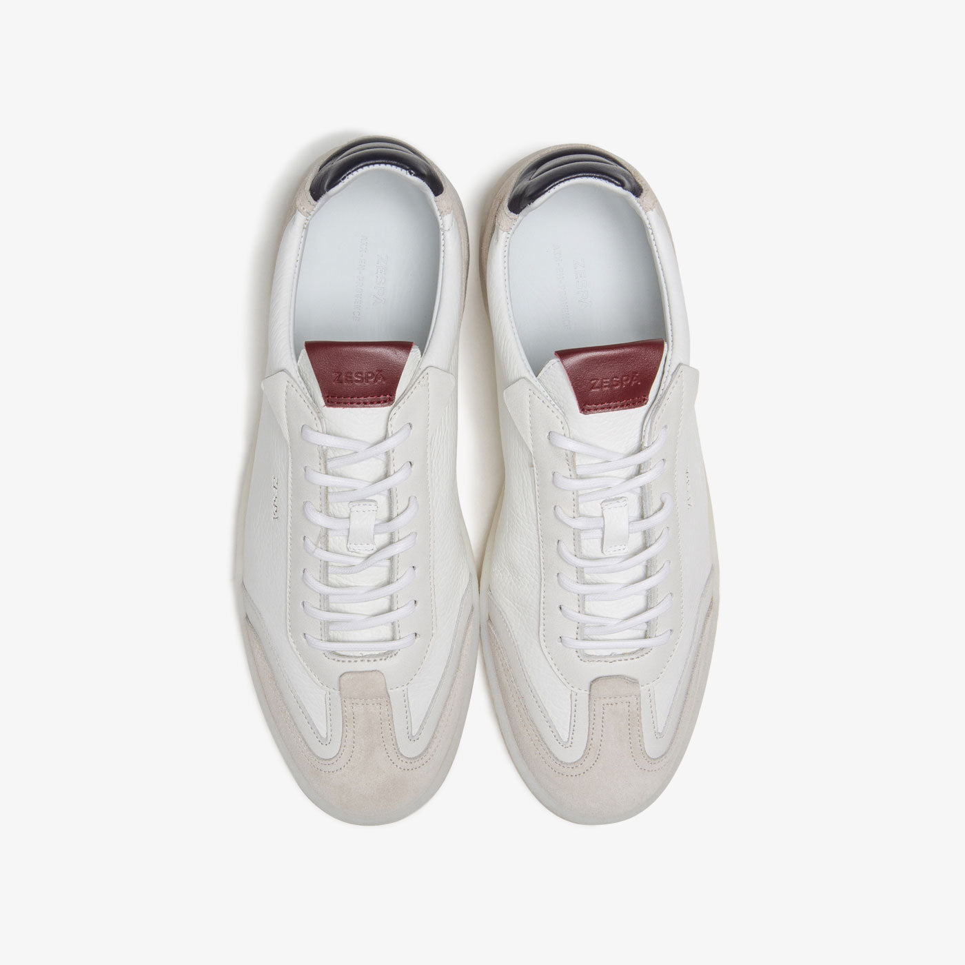 Baskets vintage cuir grainé  blanc et france | ZESPÀ