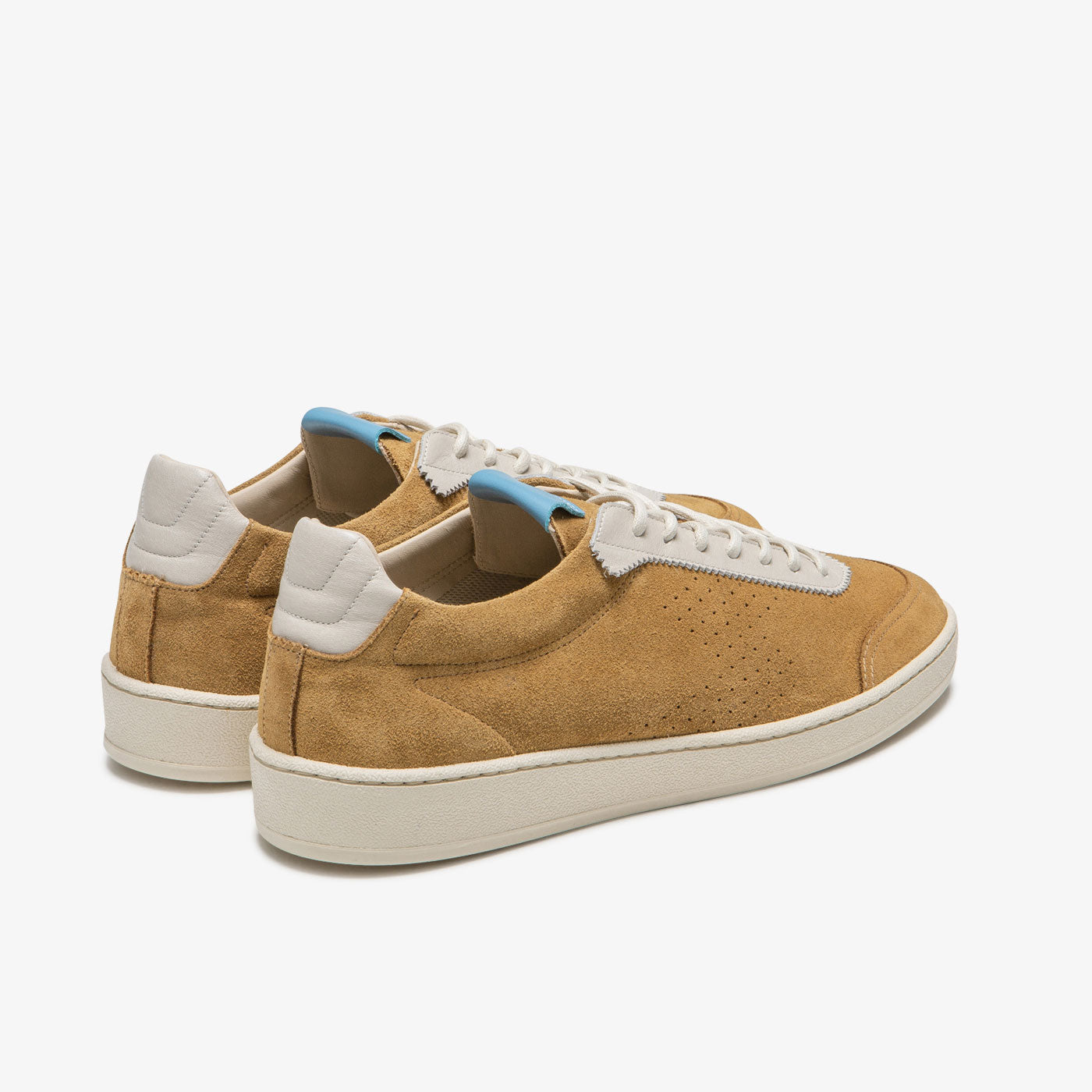 Baskets légères cuir suède  cognac bleu | ZESPÀ