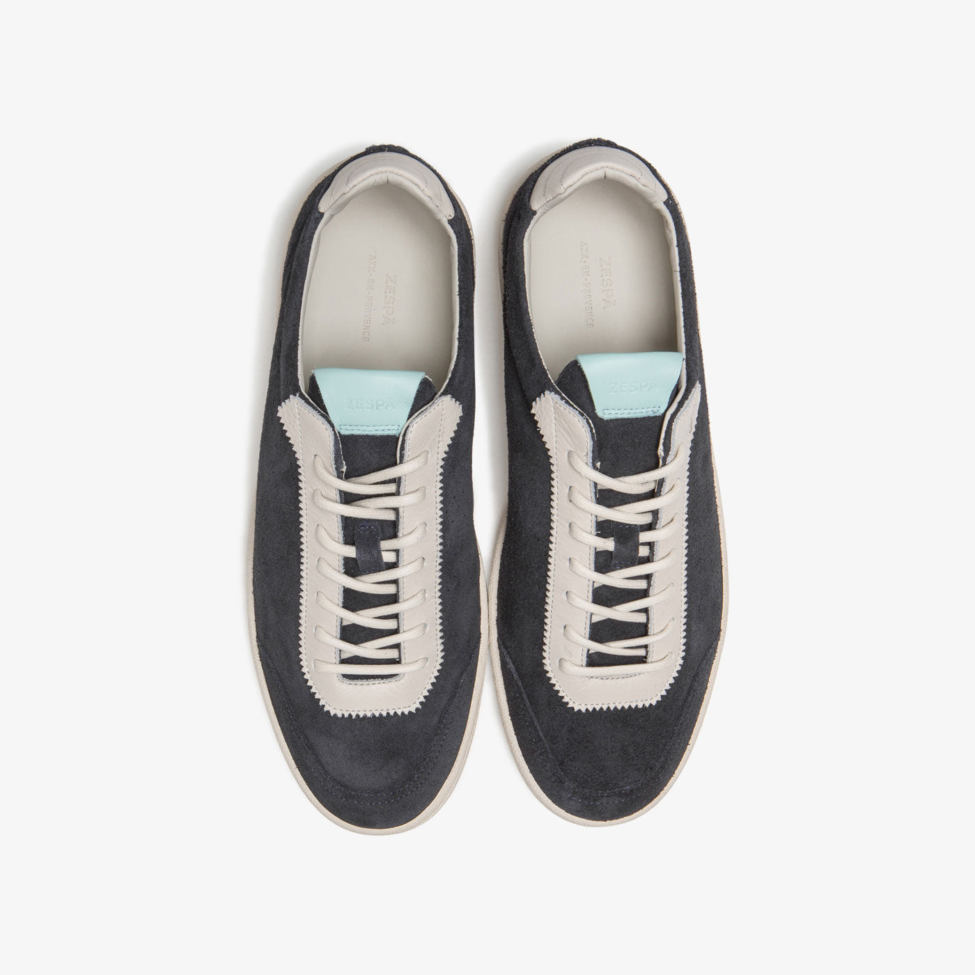 Baskets légères cuir suède marine et bleu ciel | ZESPÀ