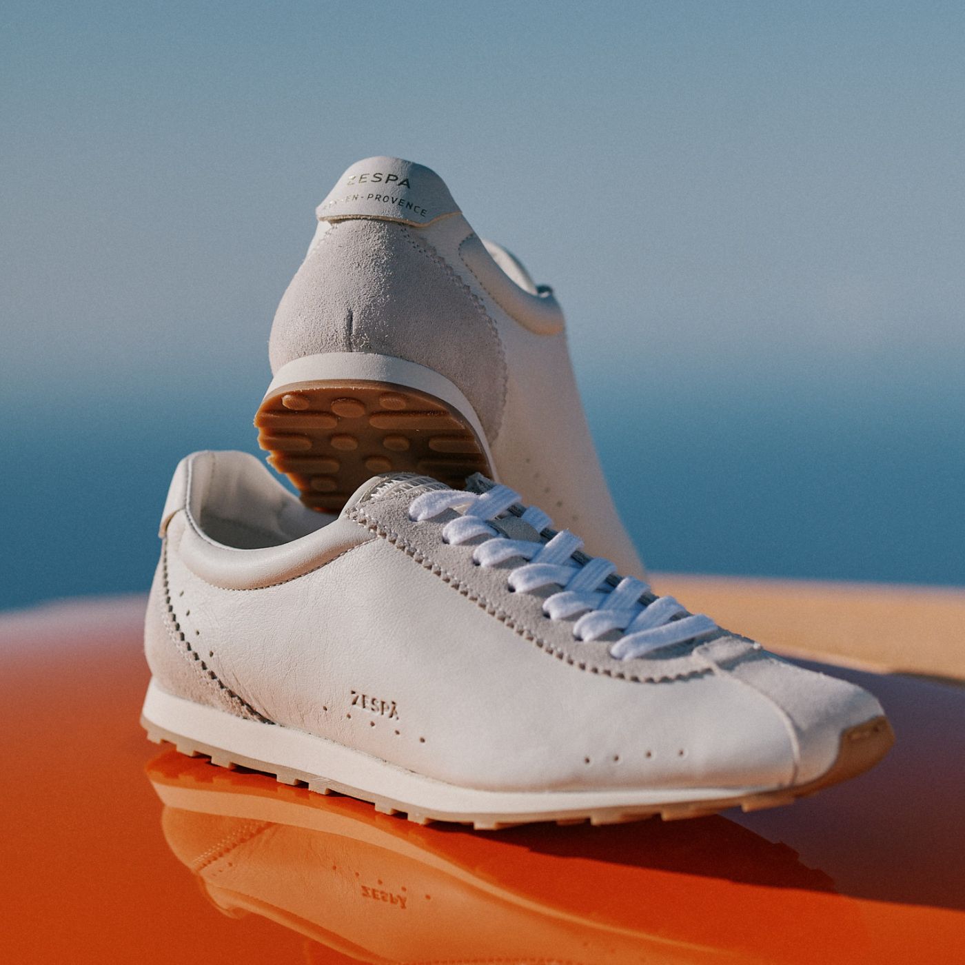 Baskets rétro cuir blanc | ZESPÀ