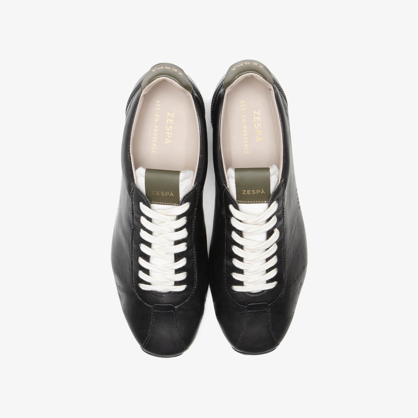 Sneaker rétro en cuir noir brillant du 36 au 46 | ZESPÀ