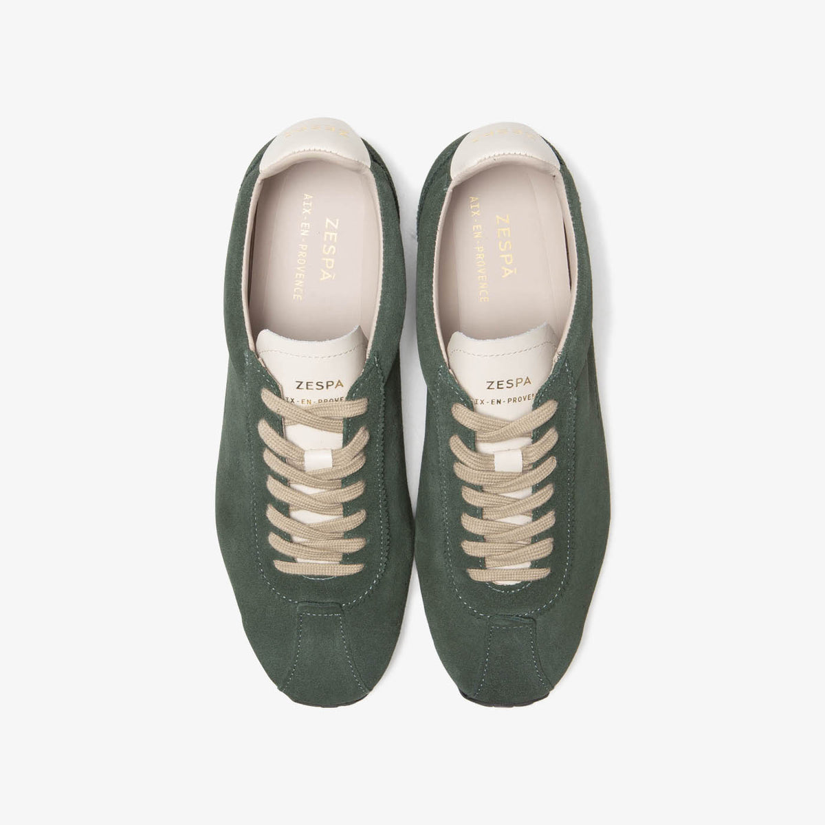 Sneaker rétro en cuir suède vert foncé du 36 au 46 | ZESPÀ