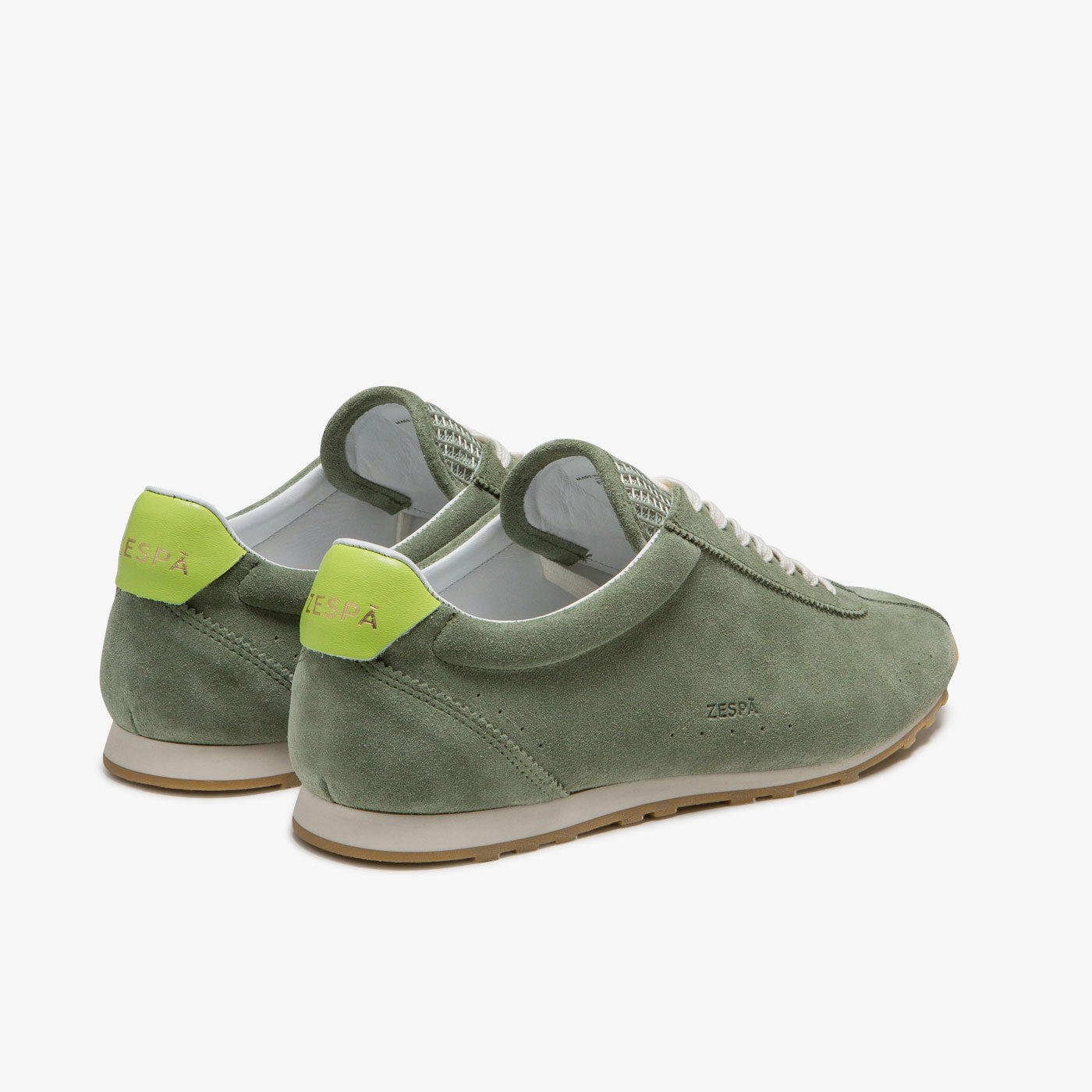 Baskets rétro cuir suède  vert | ZESPÀ