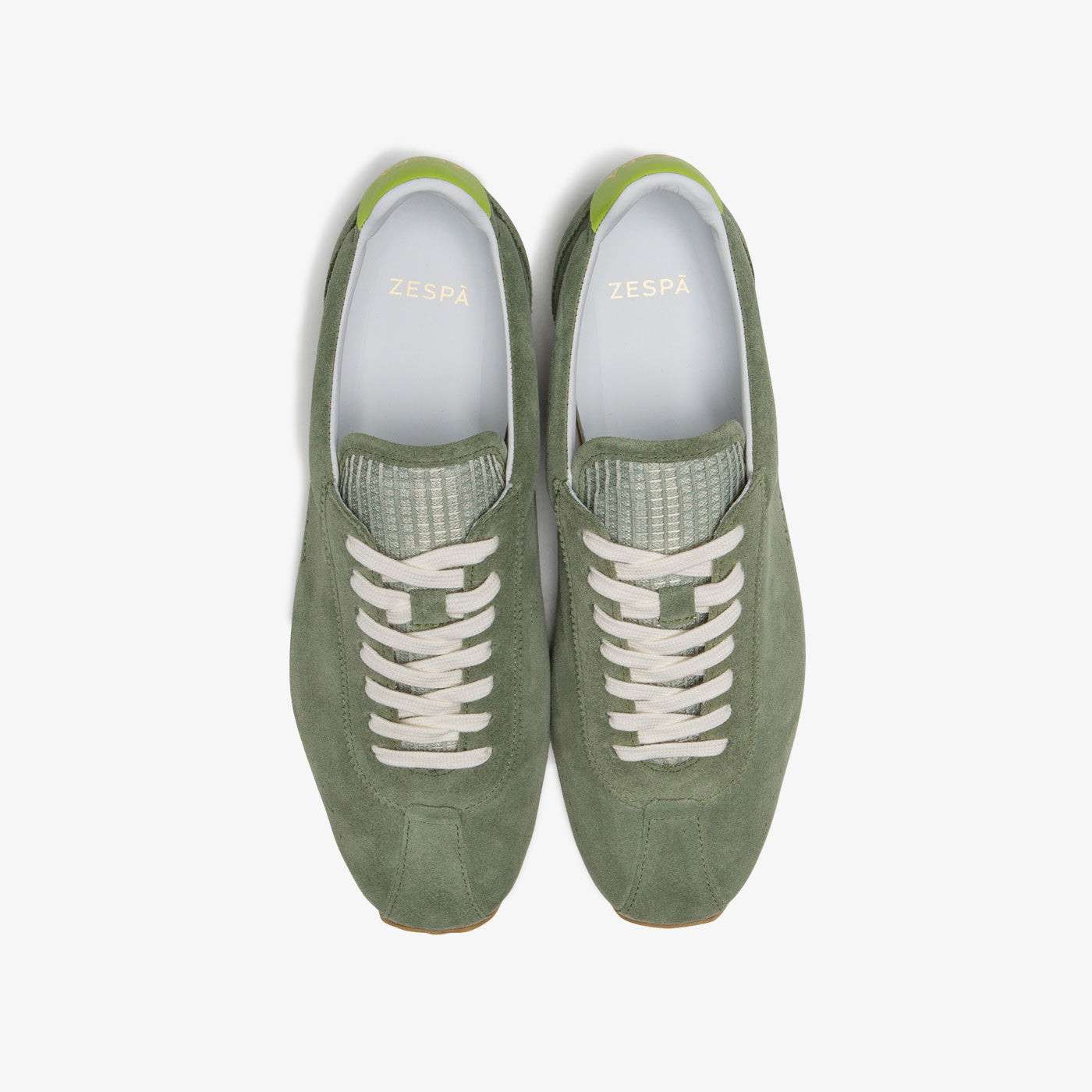 Baskets rétro cuir suède  vert | ZESPÀ