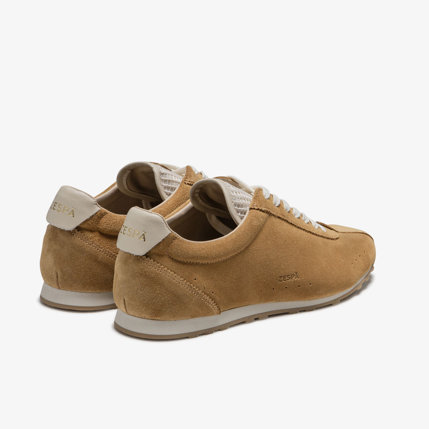 Baskets rétro cuir suède  cognac | ZESPÀ