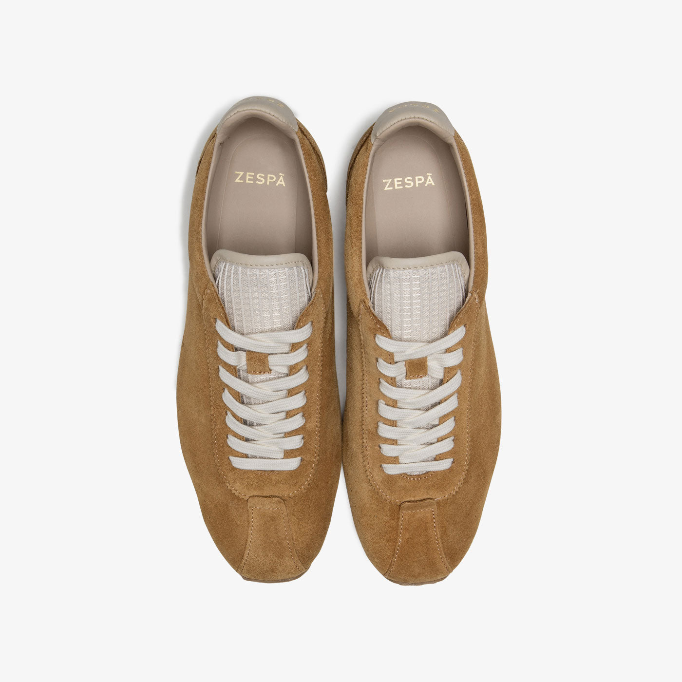 Baskets rétro cuir suède  cognac | ZESPÀ
