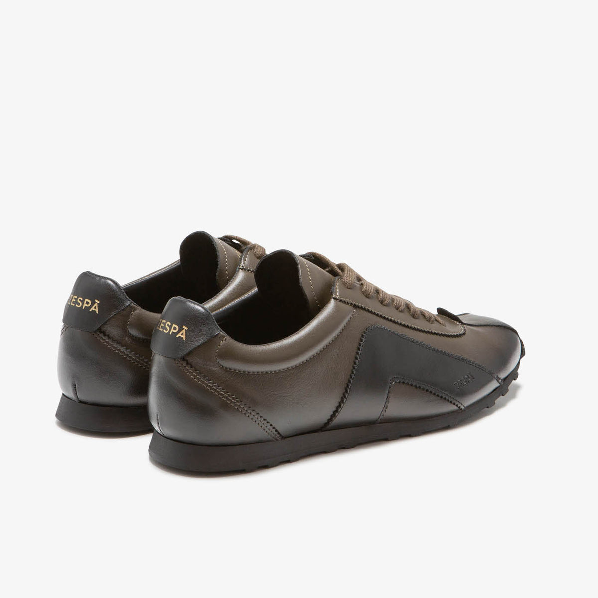 Sneaker rétro en cuir kaki et noir du 36 au 46 | ZESPÀ