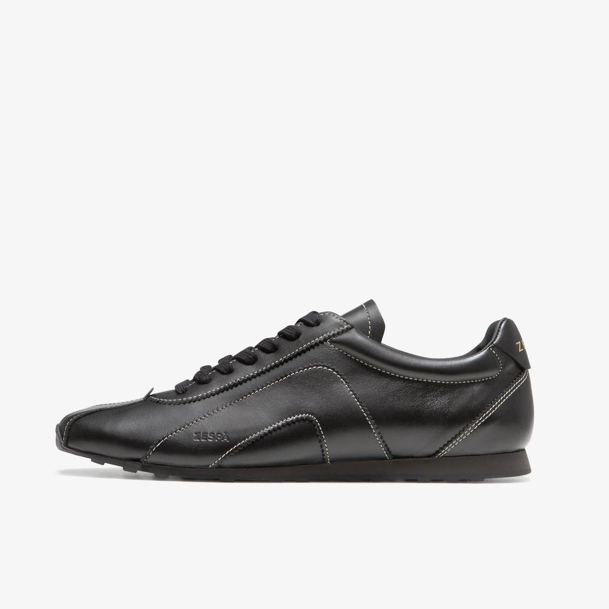 Sneaker rétro en cuir noir du 36 au 46 | ZESPÀ