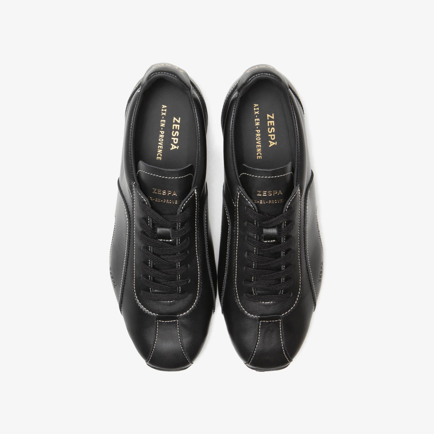 Sneaker rétro en cuir noir du 36 au 46 | ZESPÀ