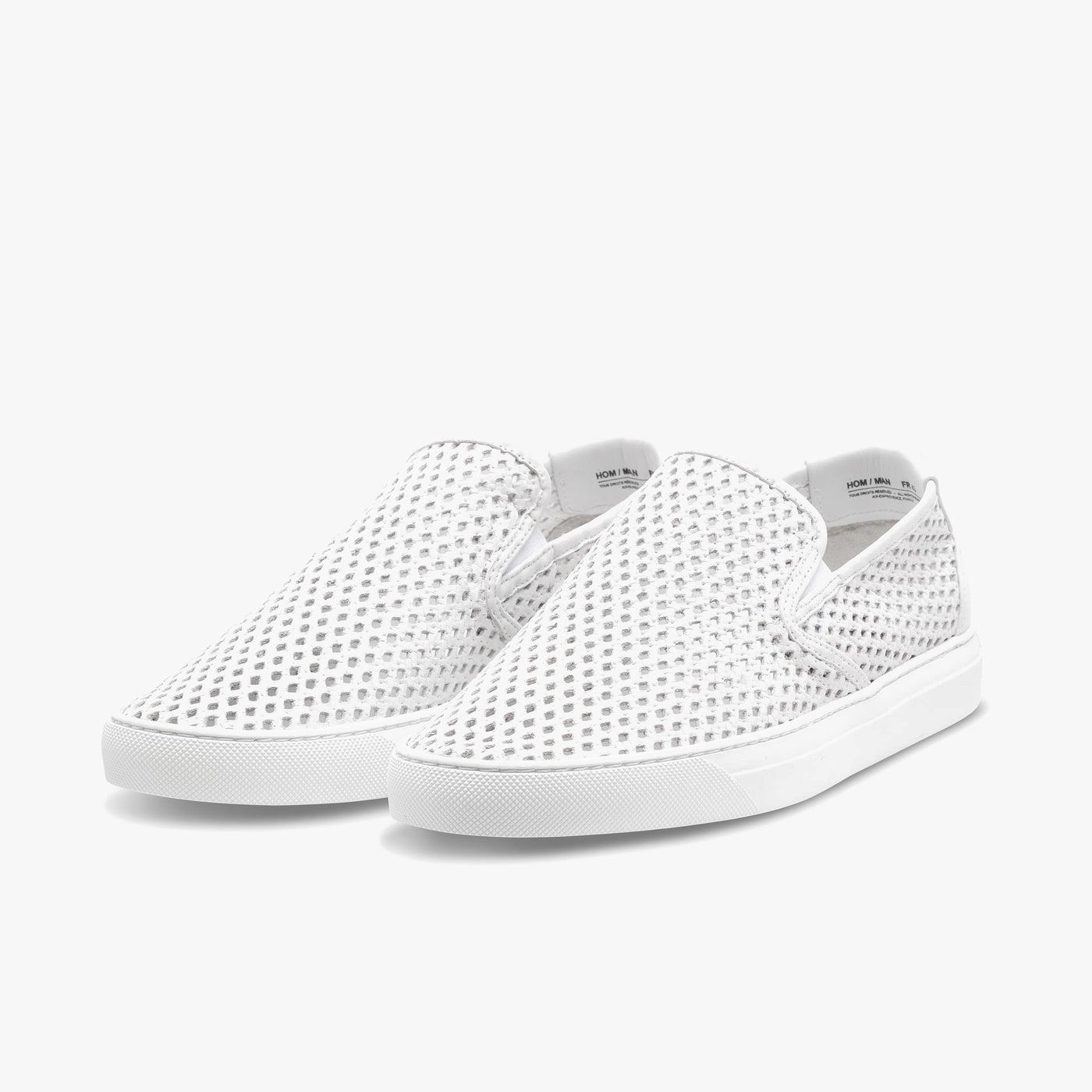 Chaussures slip-on en cuir nubuck blanc homme du 39 au 46 | ZESPÀ