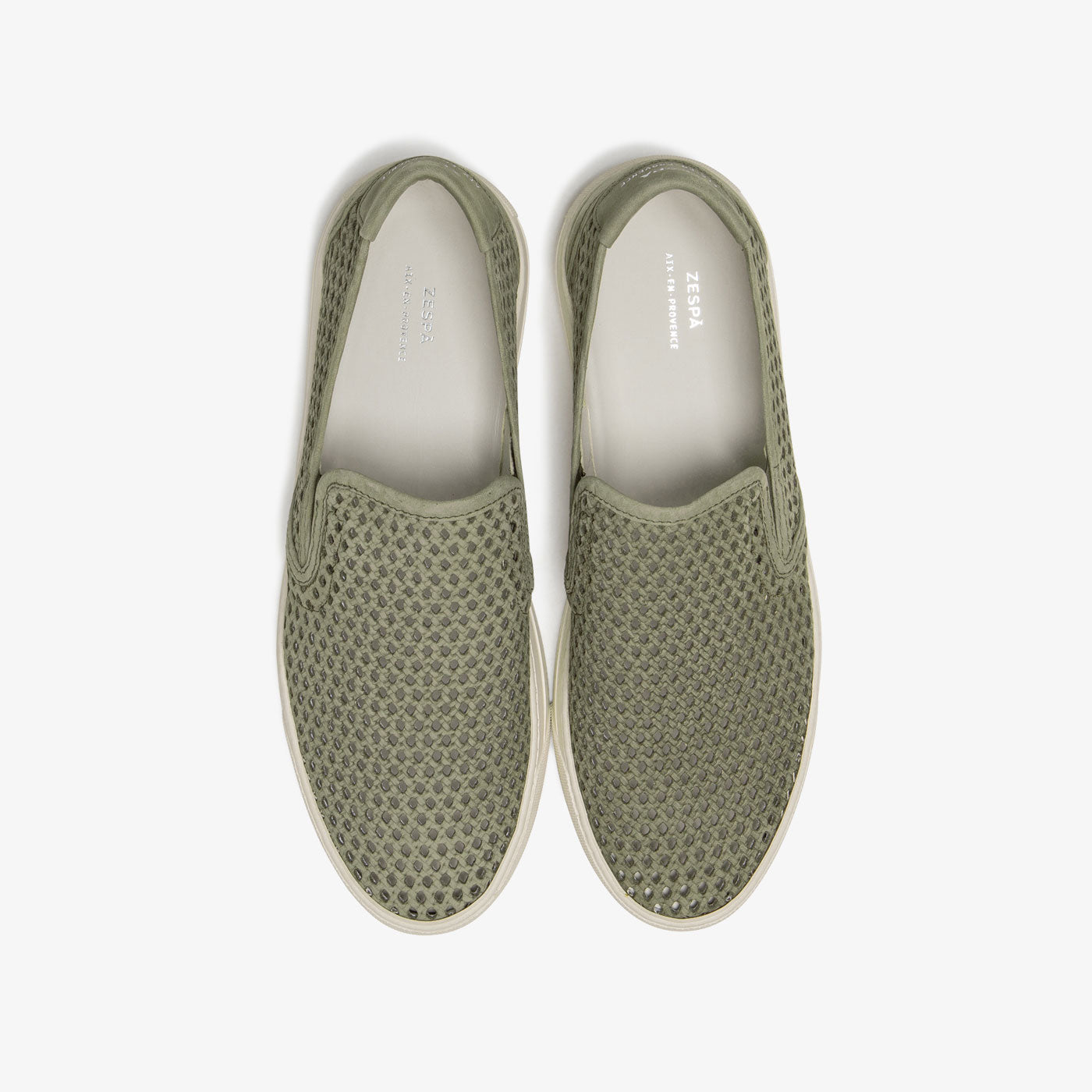 Baskets slip-on en cuir nubuck olive femme du 35 au 41 | ZESPÀ