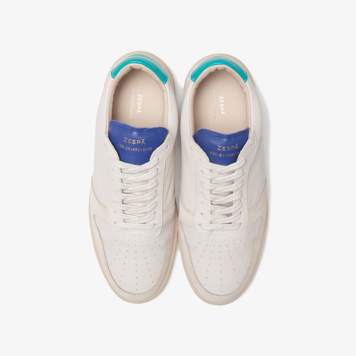 Sneaker minimaliste en cuir crème et violet du 39 au 46 | ZESPÀ