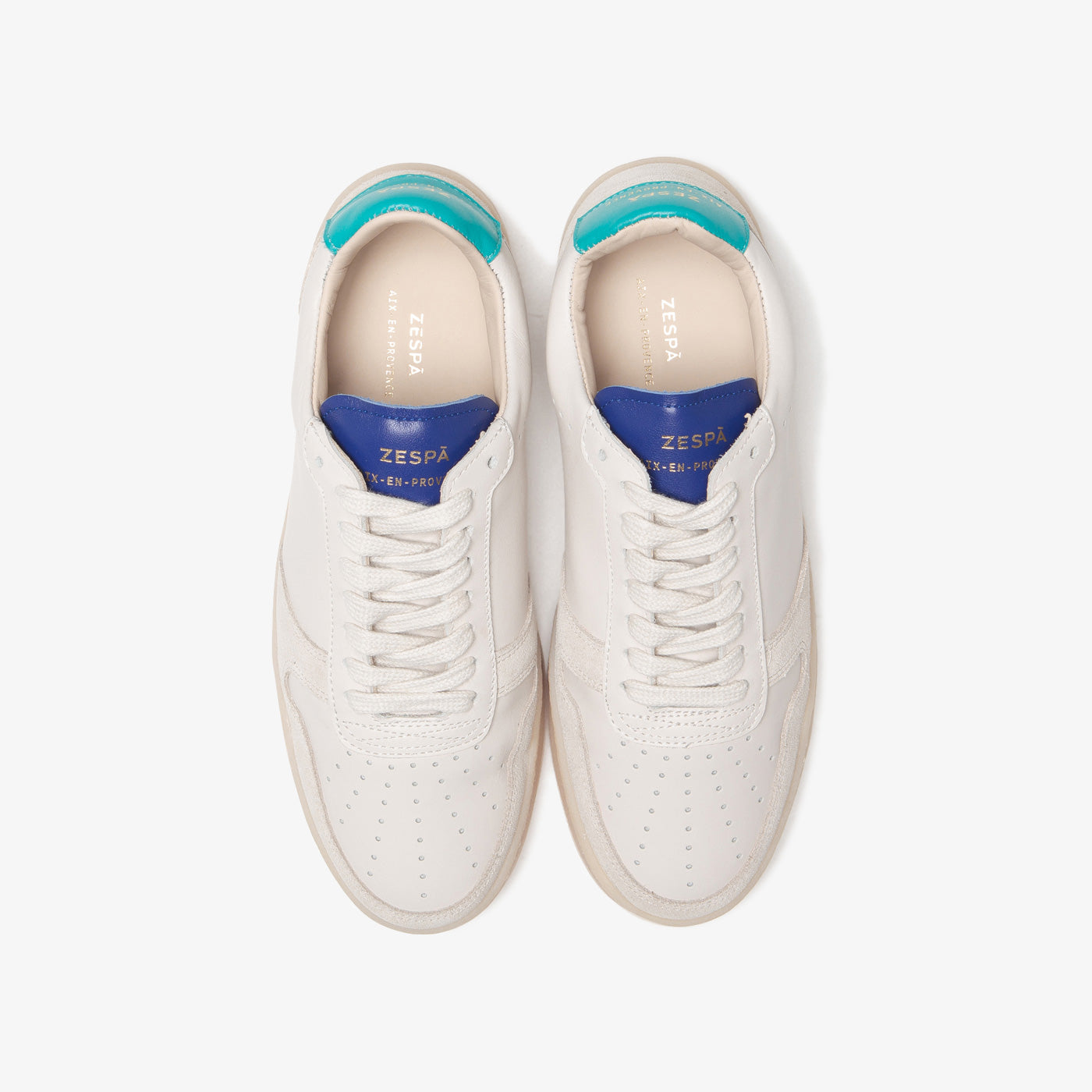 Sneaker minimaliste en cuir crème et violet du 35 au 41 | ZESPÀ
