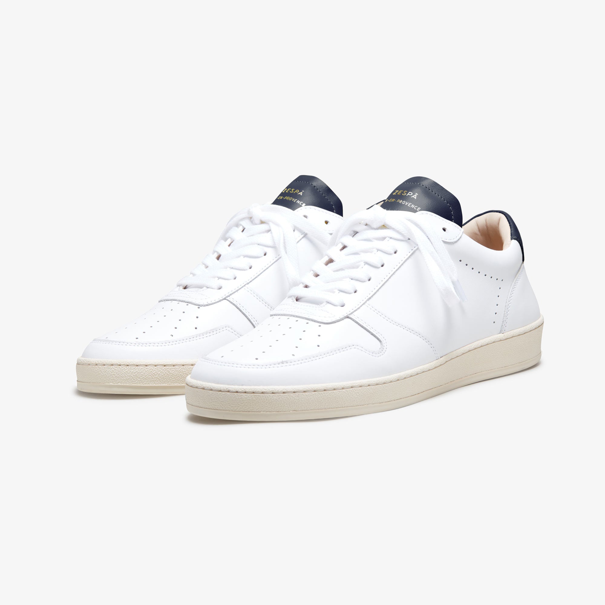Sneakers cuir blanc et marine - du 39 au 46 | ZESPÀ