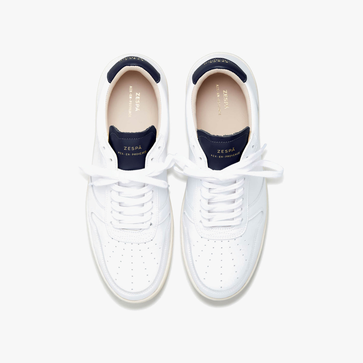 Sneakers cuir blanc et marine - du 39 au 46 | ZESPÀ