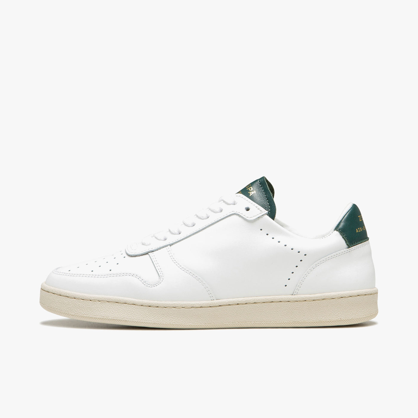 Sneakers cuir blanc et vert sombre - du 35 au 41 | ZESPÀ