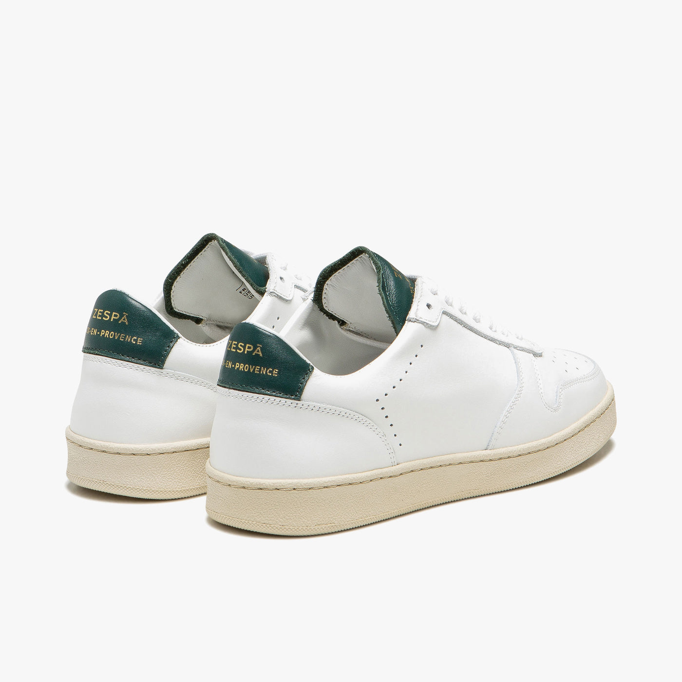 Sneakers cuir blanc et vert sombre - du 35 au 41 | ZESPÀ