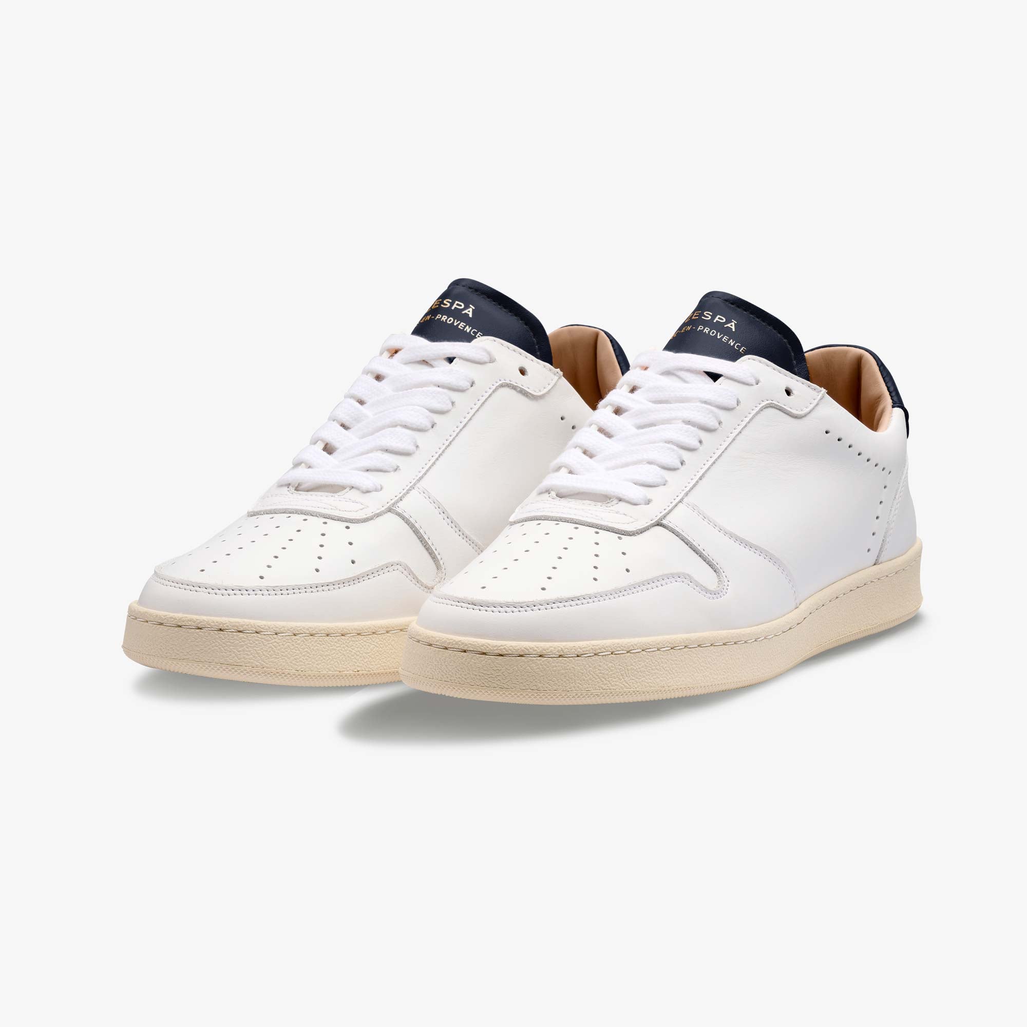 Sneakers cuir blanc et marine - du 35 au 41 | ZESPÀ