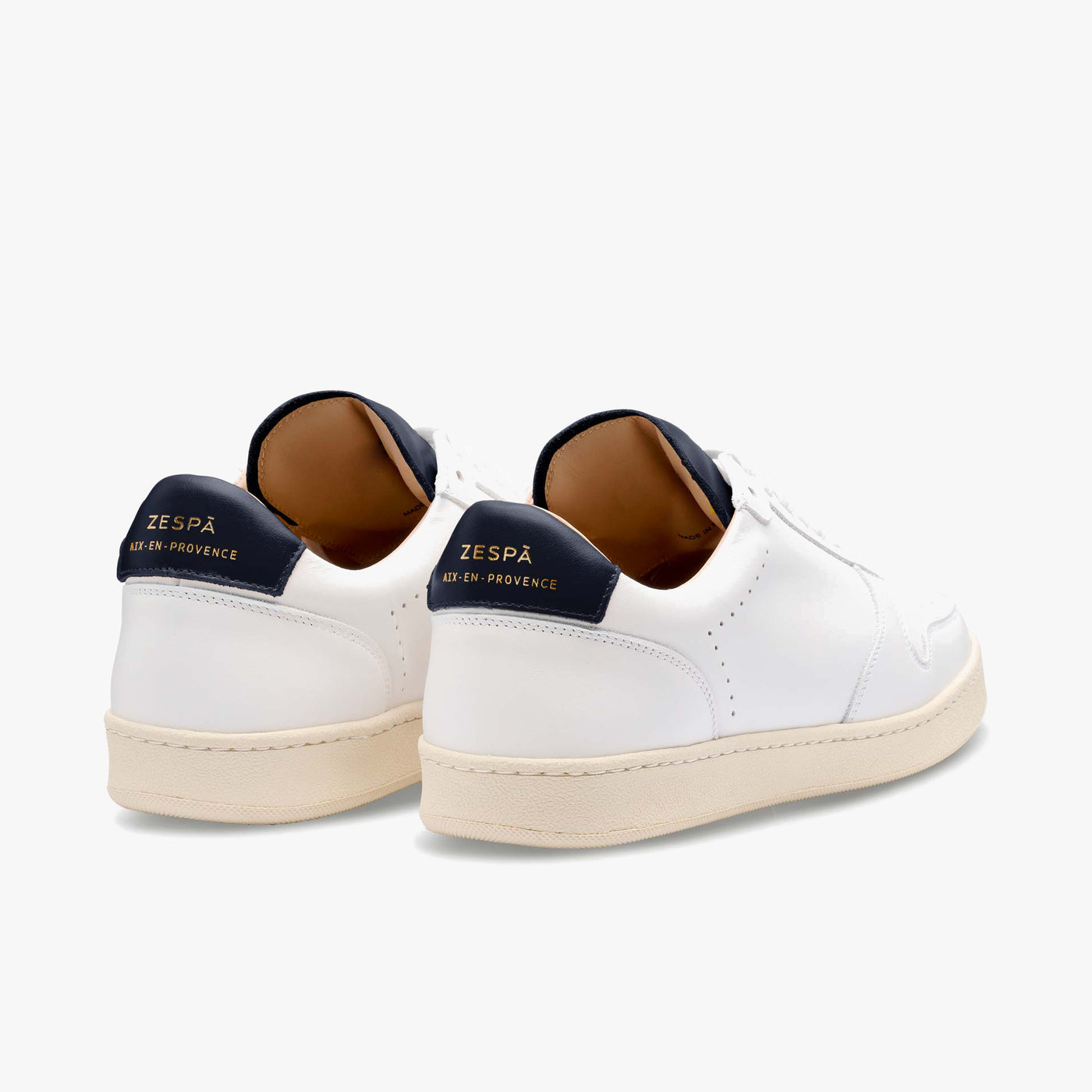 Sneakers cuir blanc et marine - du 35 au 41 | ZESPÀ