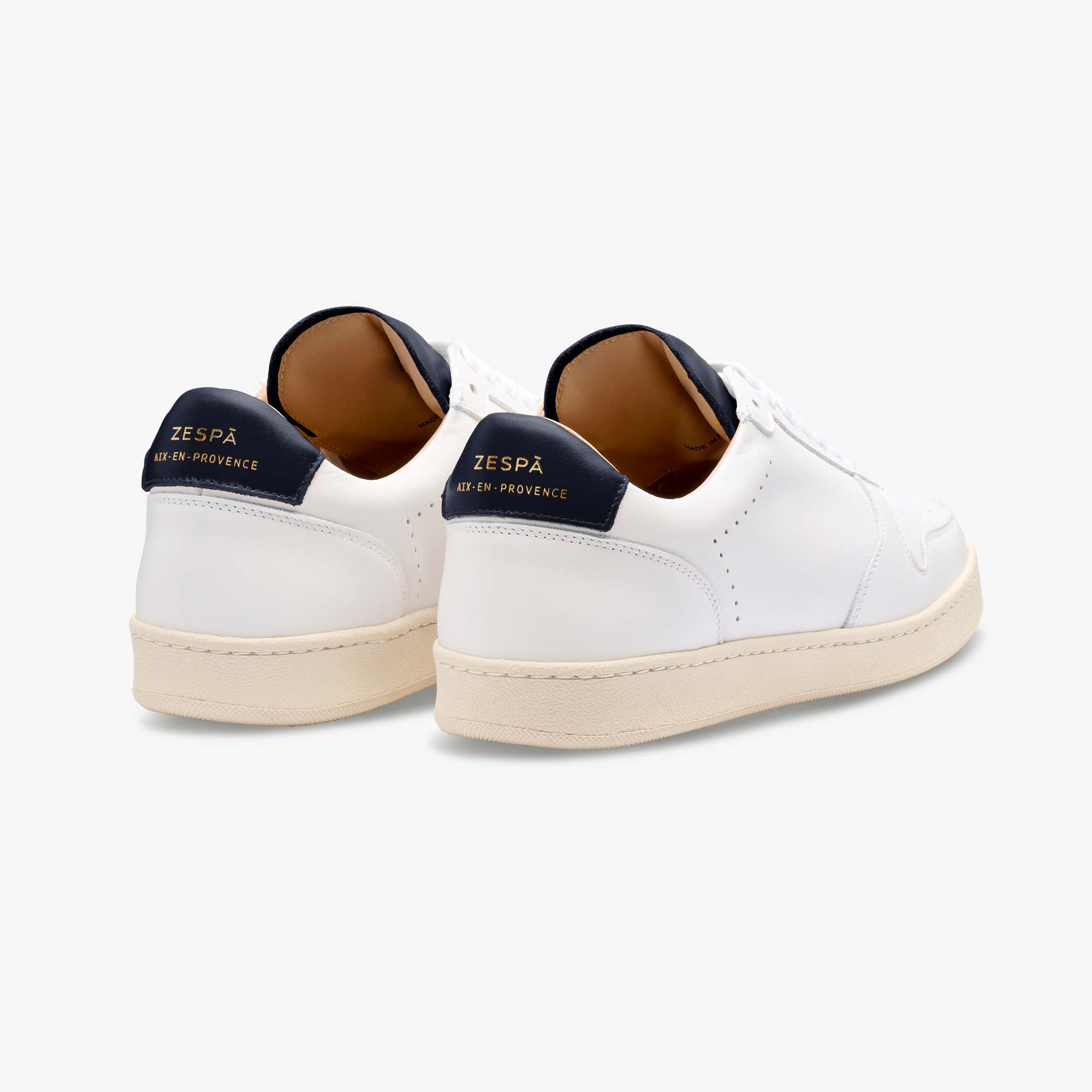 Sneakers cuir blanc et marine - du 35 au 41 | ZESPÀ