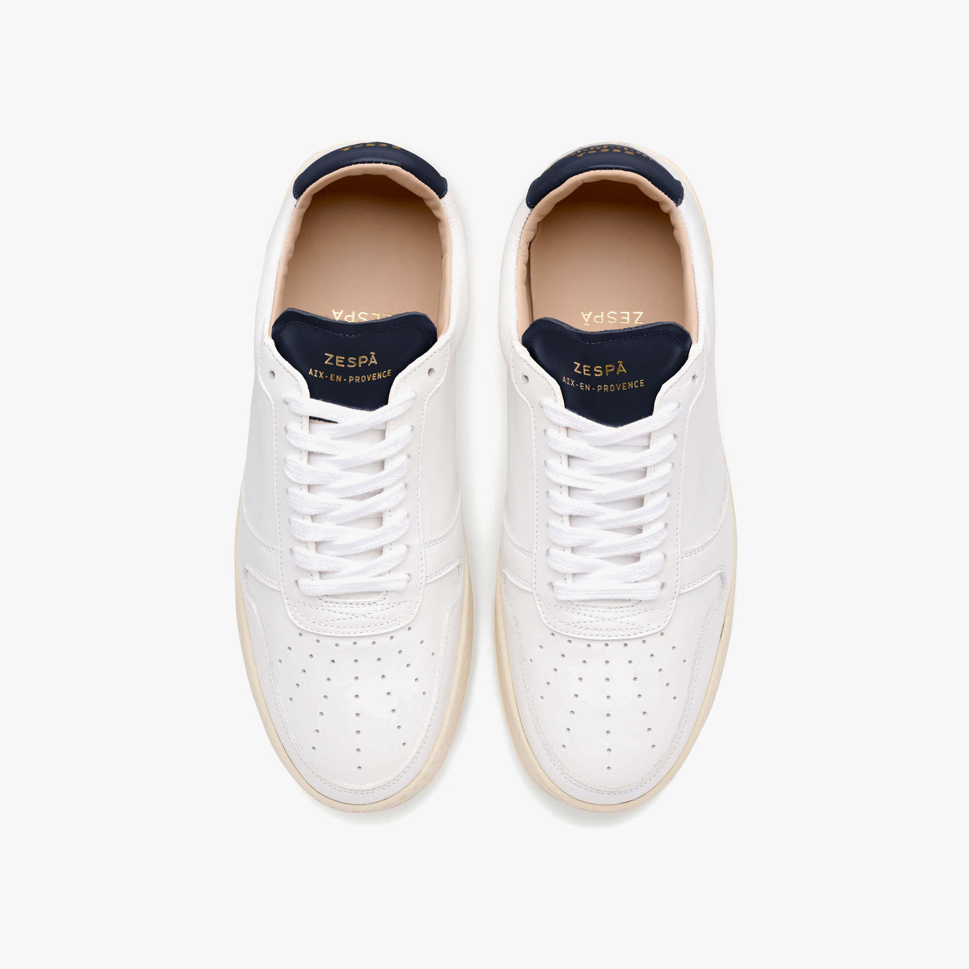 Sneakers cuir blanc et marine - du 35 au 41 | ZESPÀ