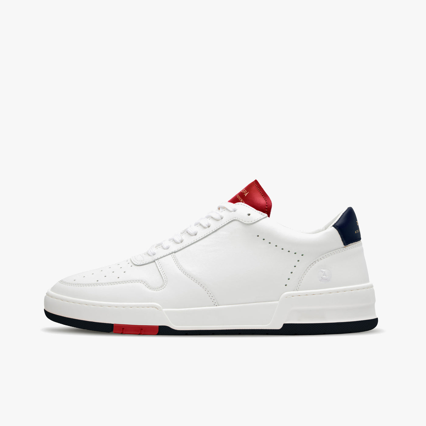 Sneakers cuir blanc et rouge/bleu | ZESPÀ