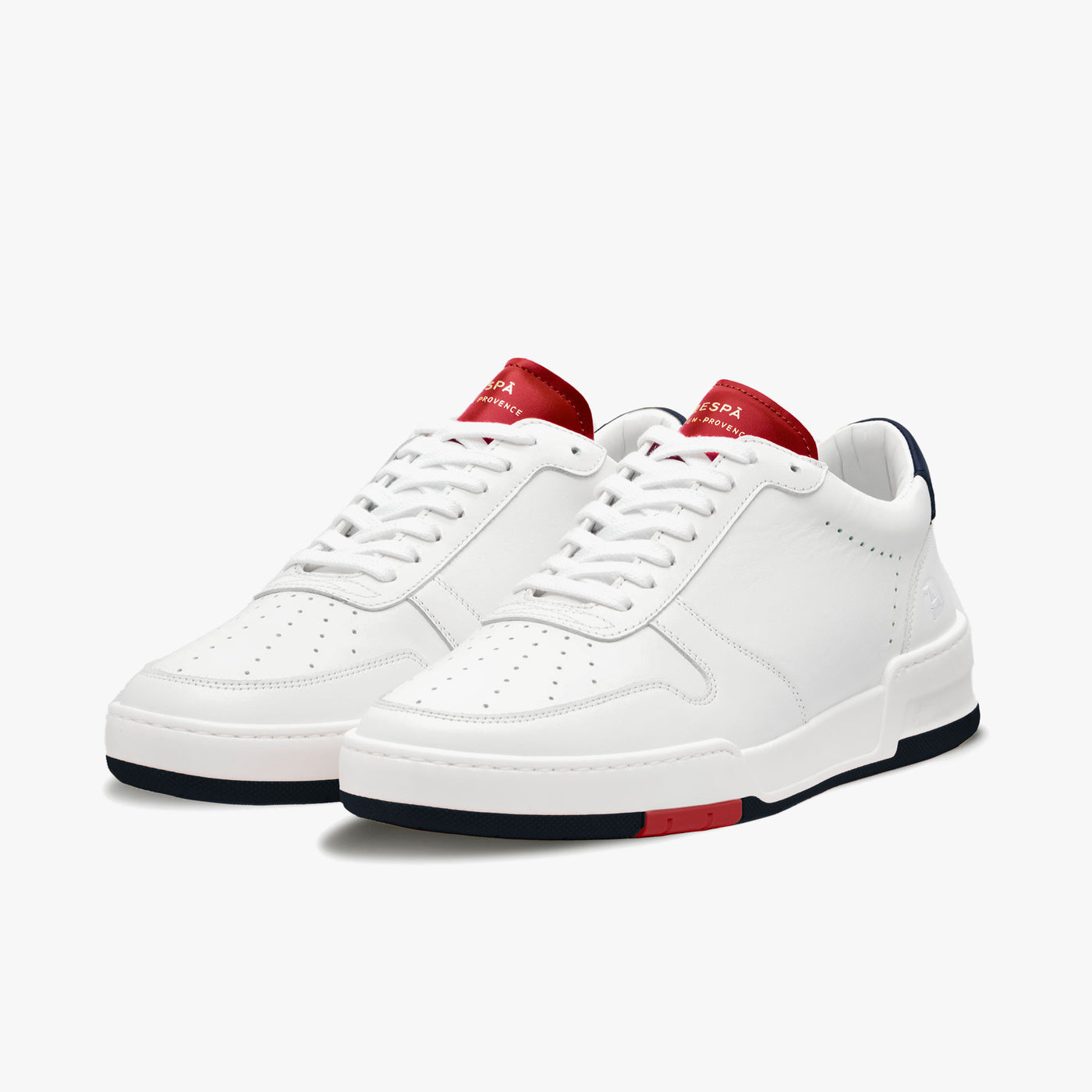 Sneakers cuir blanc et rouge/bleu | ZESPÀ