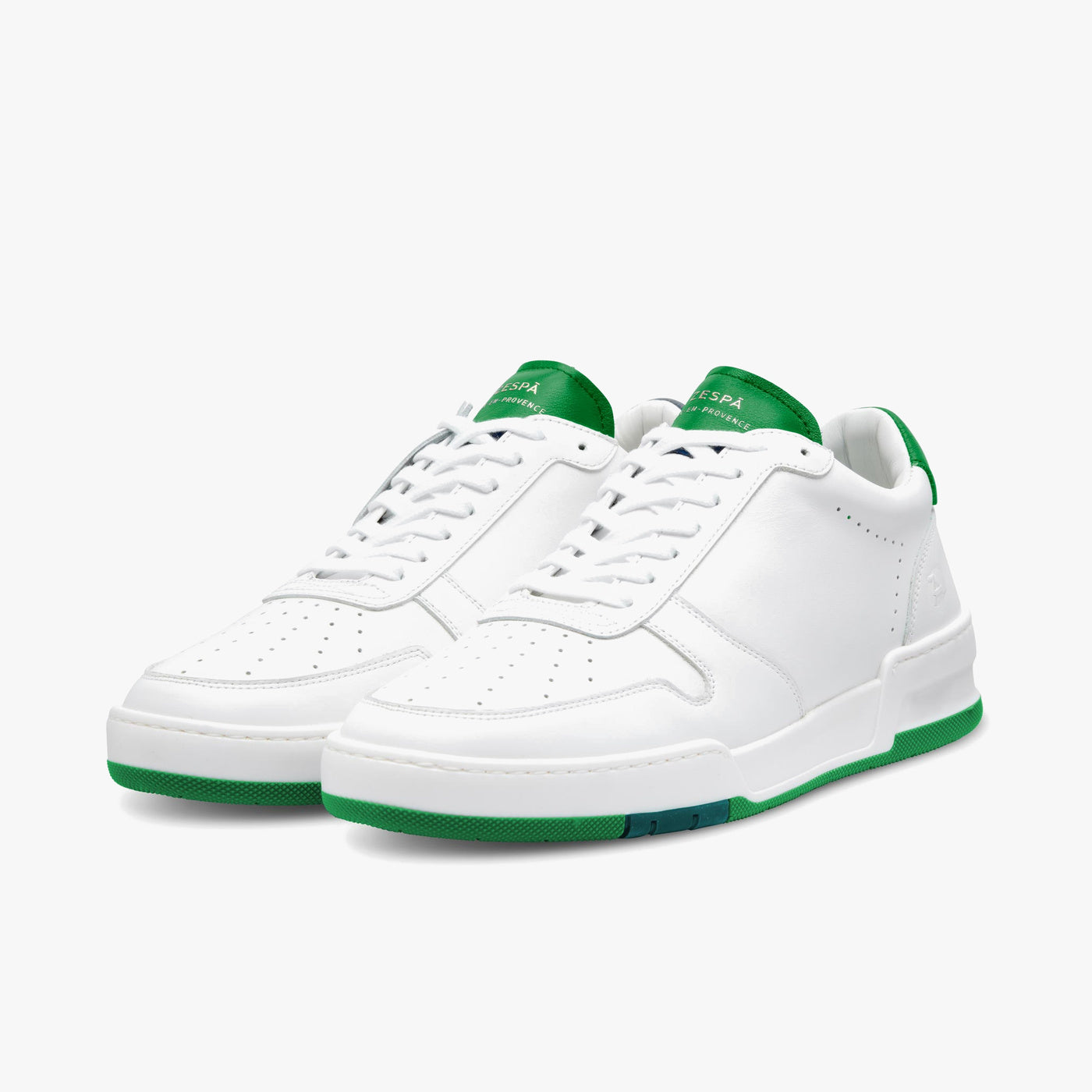 Sneakers cuir blanc et vert | ZESPÀ