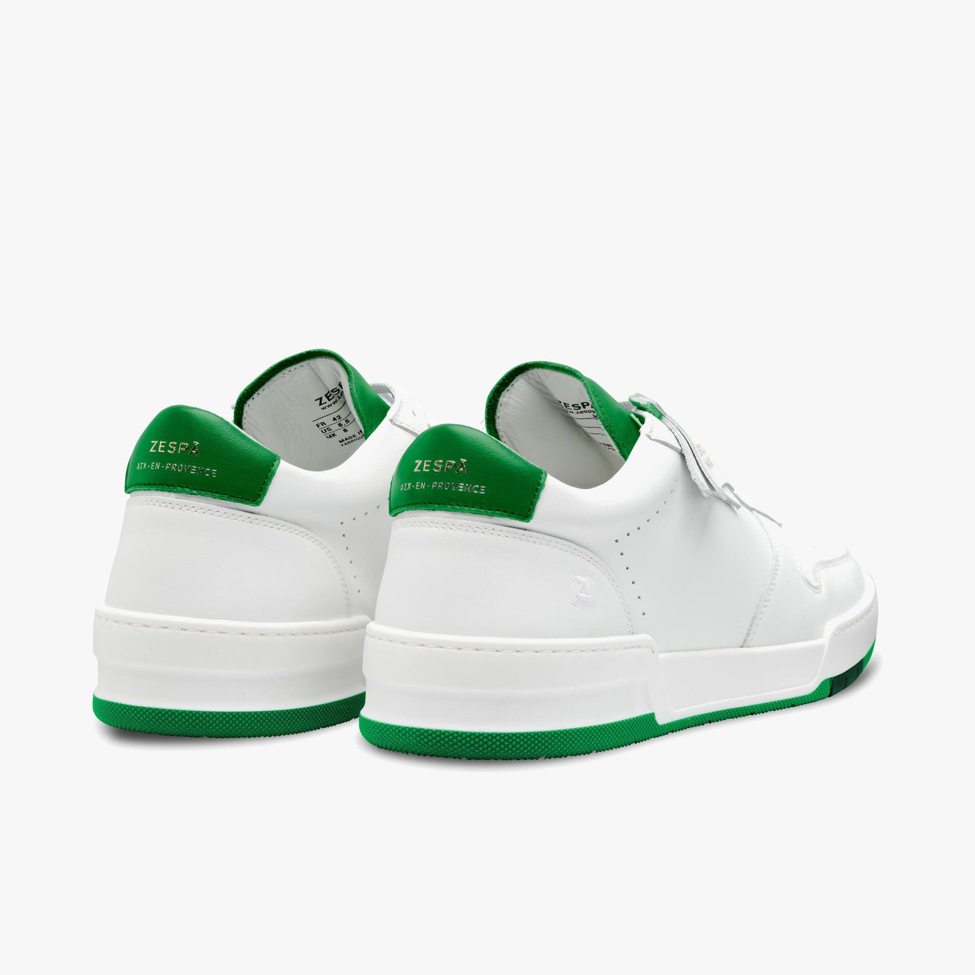 Sneakers cuir blanc et vert | ZESPÀ