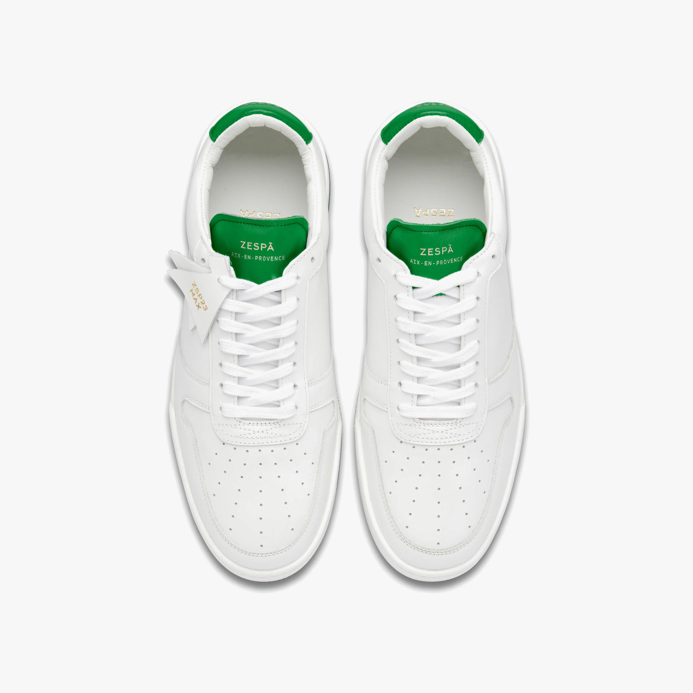 Sneakers cuir blanc et vert | ZESPÀ