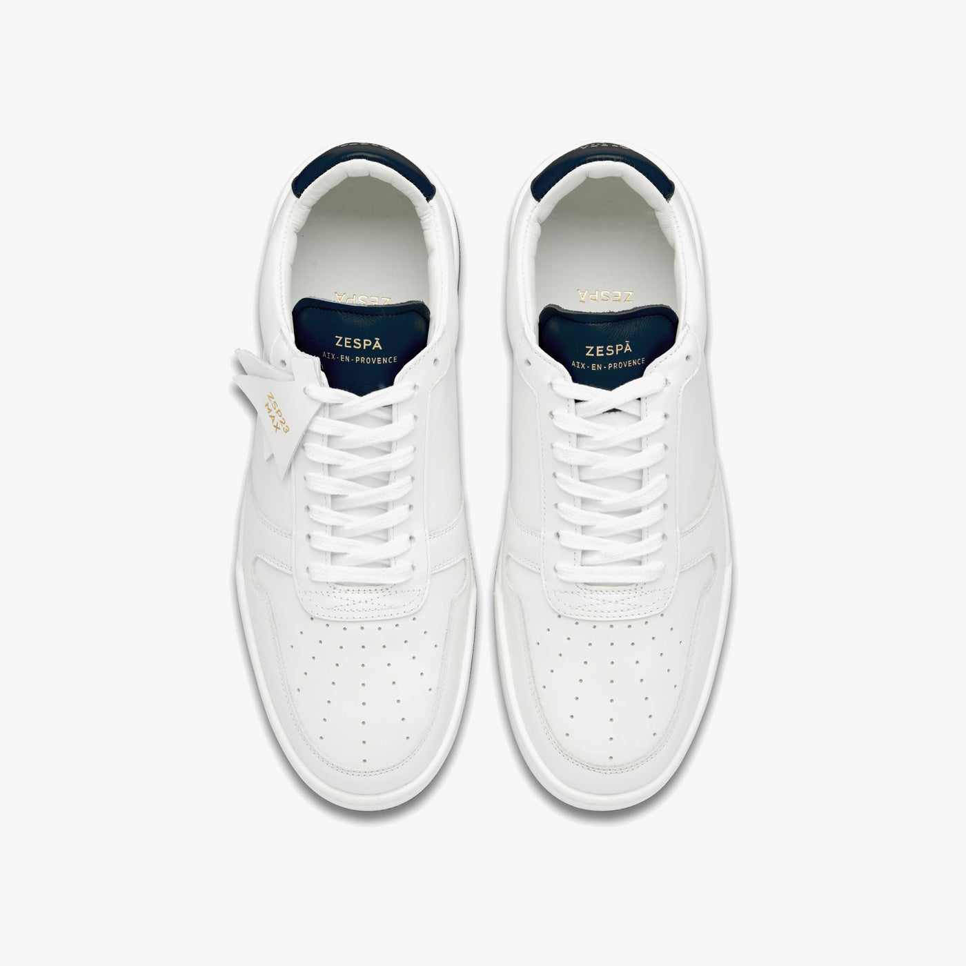 Sneakers cuir blanc et marine | ZESPÀ