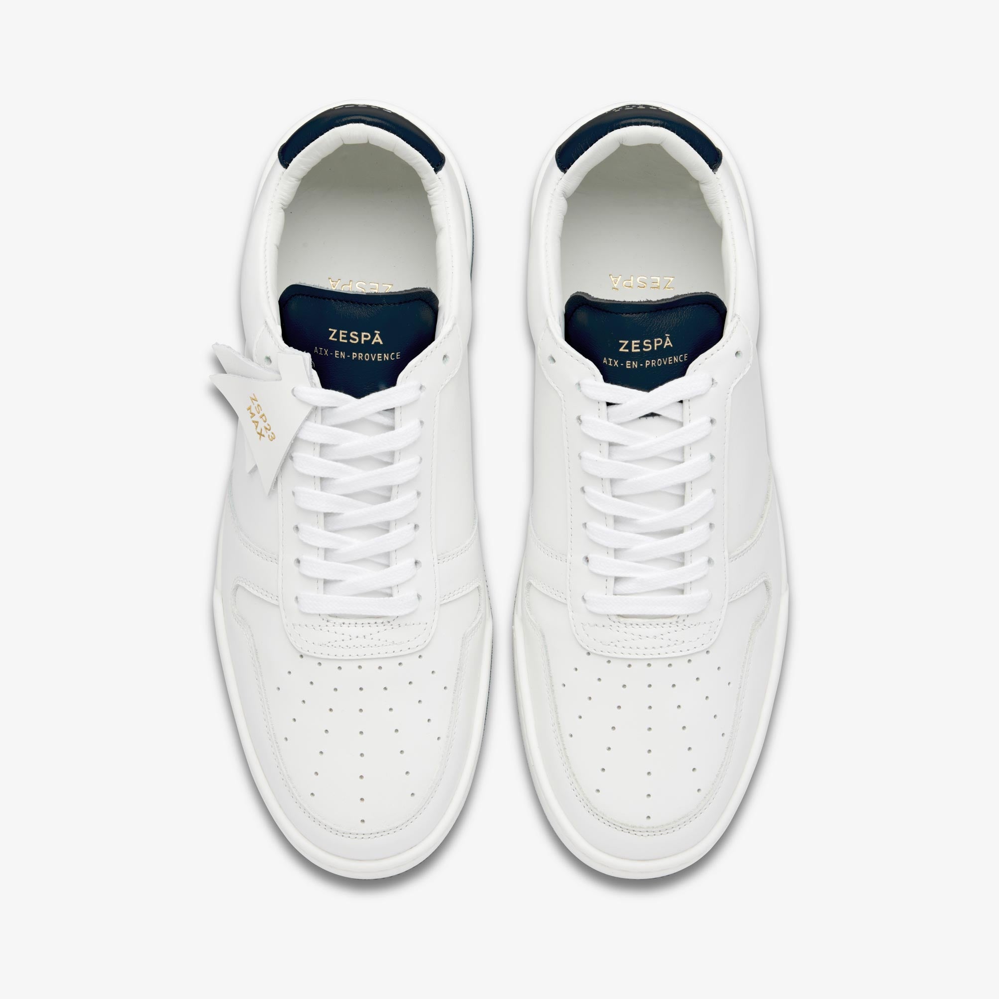 Sneakers cuir blanc et marine | ZESPÀ