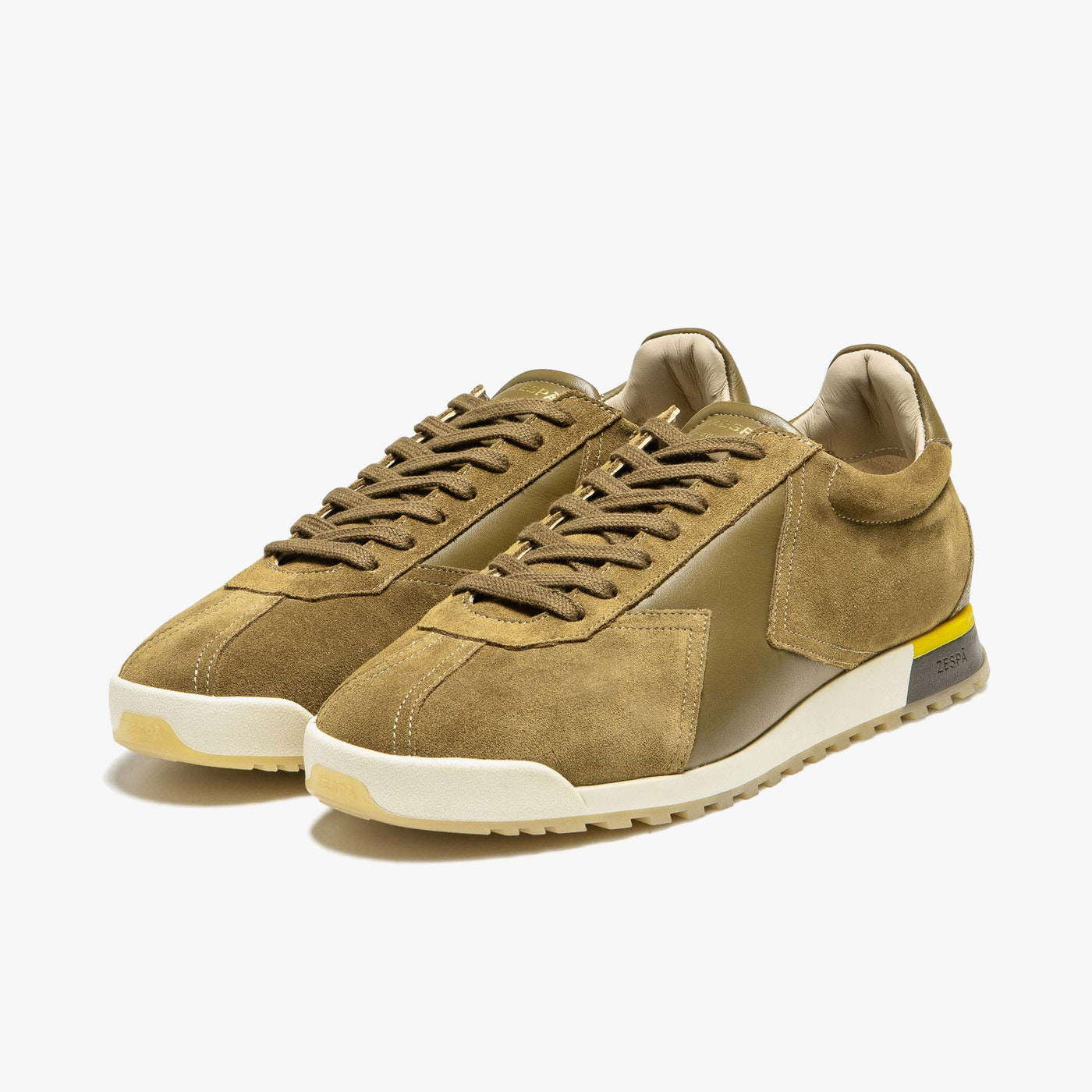 ZSP25 SUEDE LOGO Vintage Sneakers Brown Suede Leather Men's