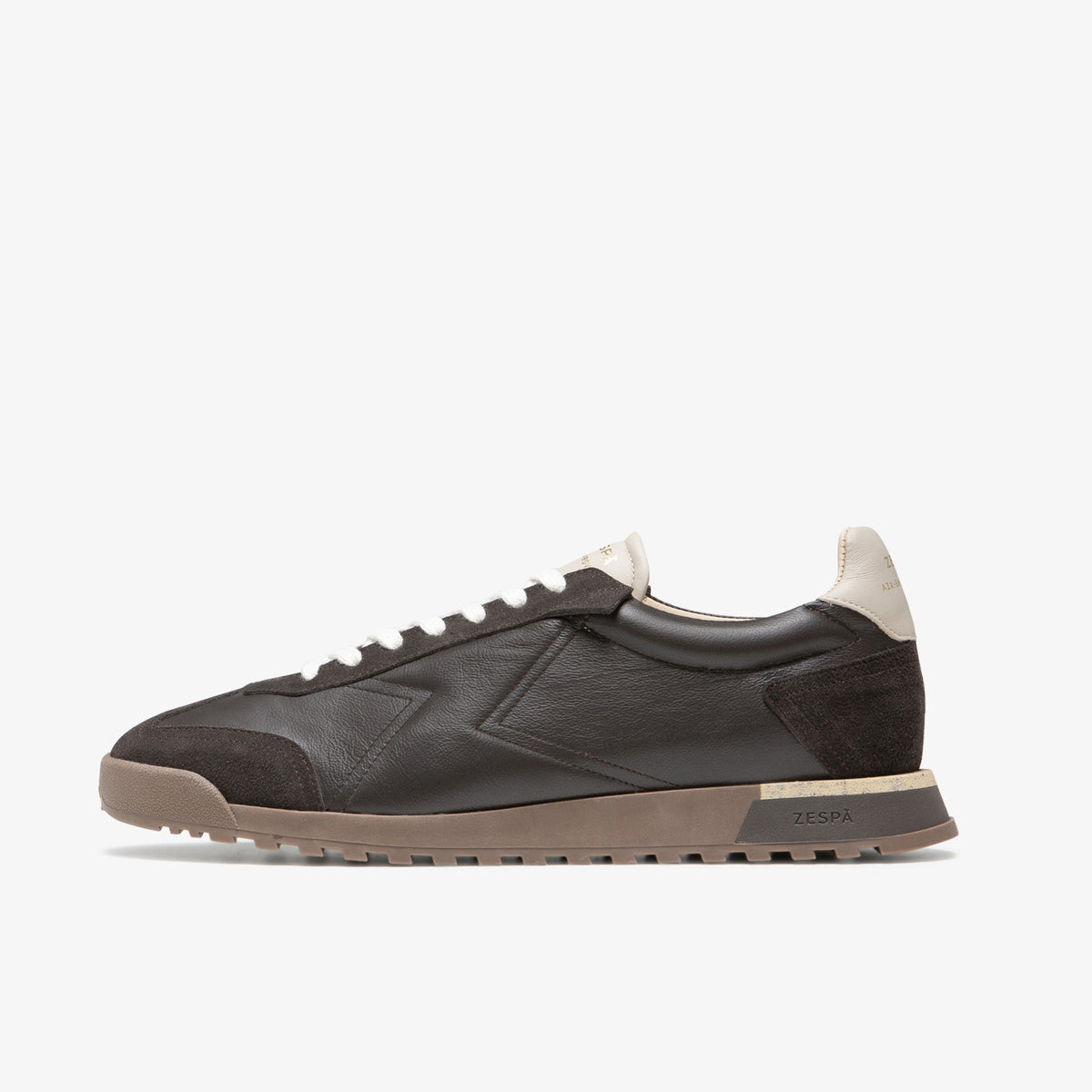 Sneaker rétro en cuir suède marron foncé du 36 au 46 | ZESPÀ