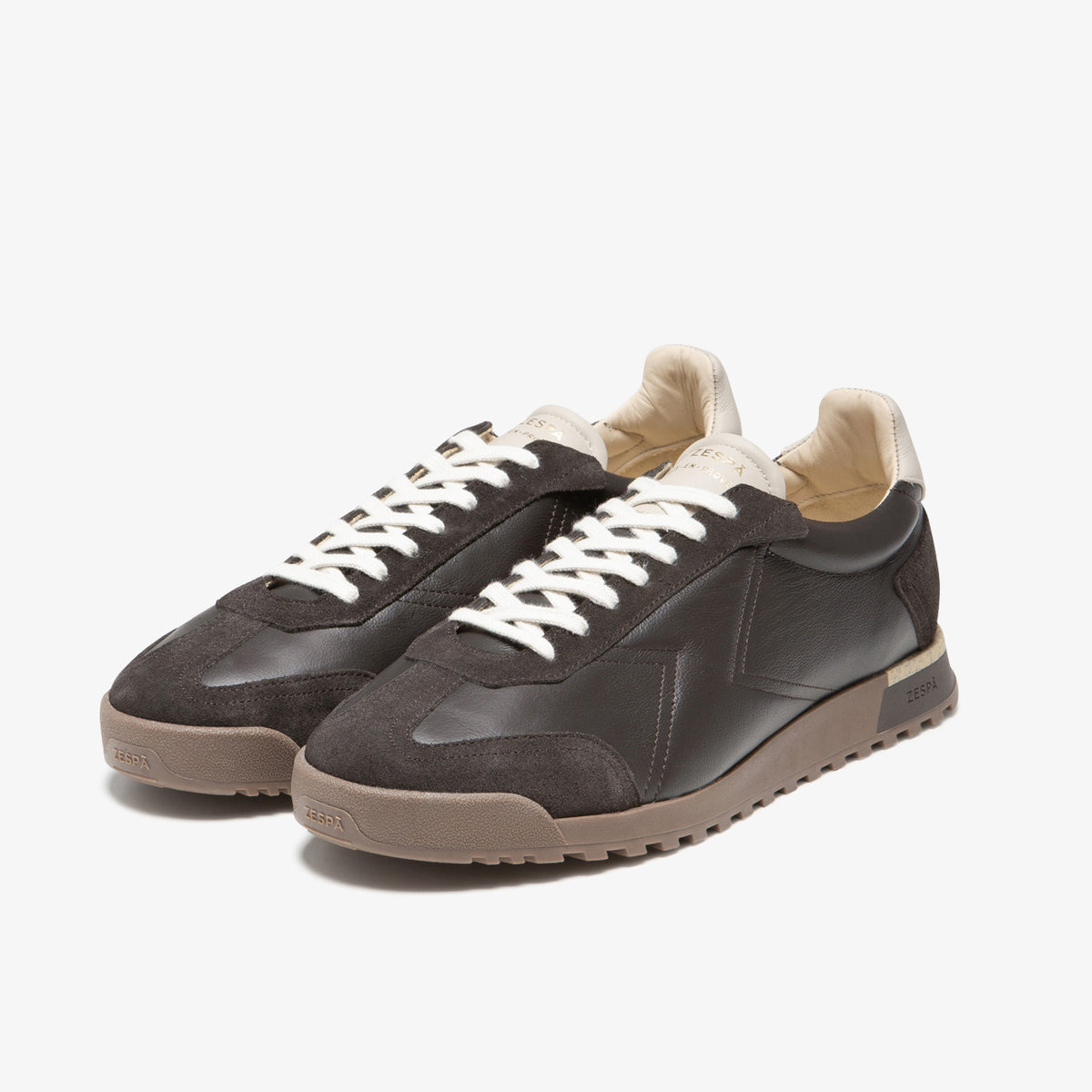 Sneaker rétro en cuir suède marron foncé du 36 au 46 | ZESPÀ