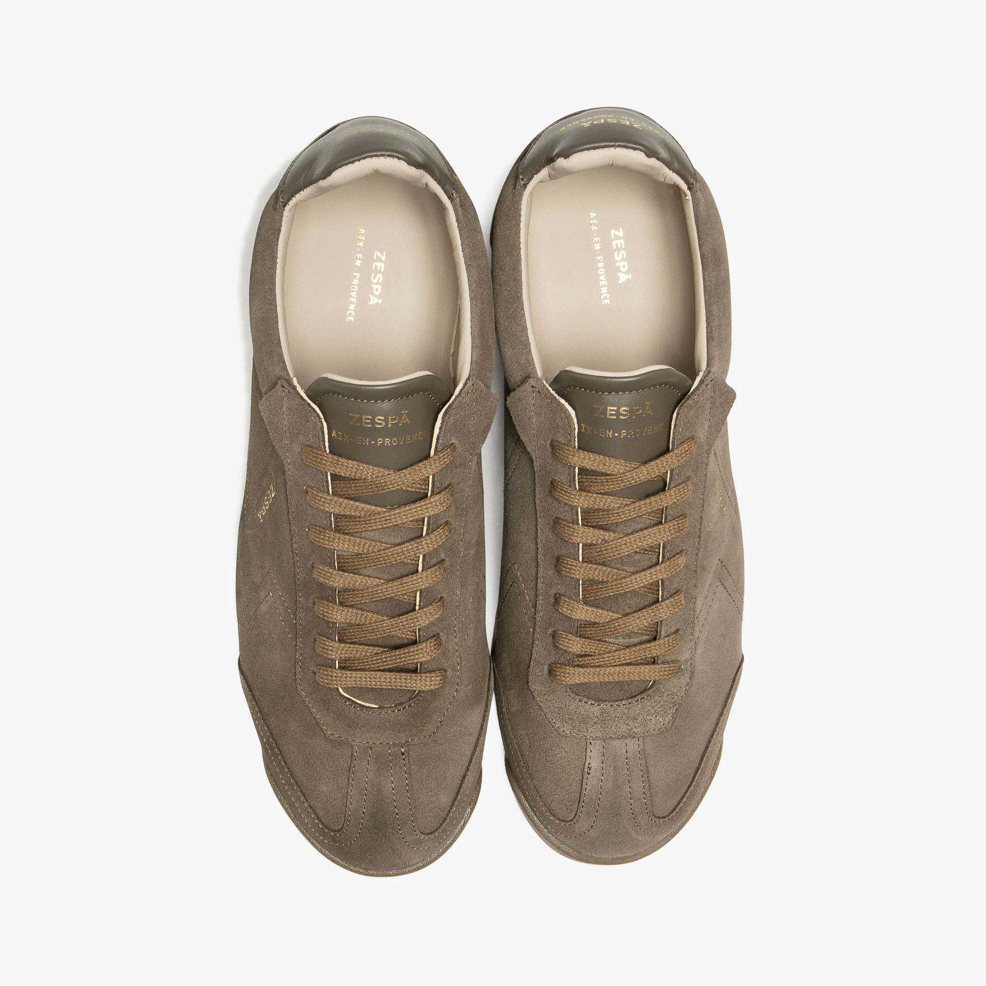 Sneaker en cuir suède taupe mixte du 36 au 46 | ZESPÀ
